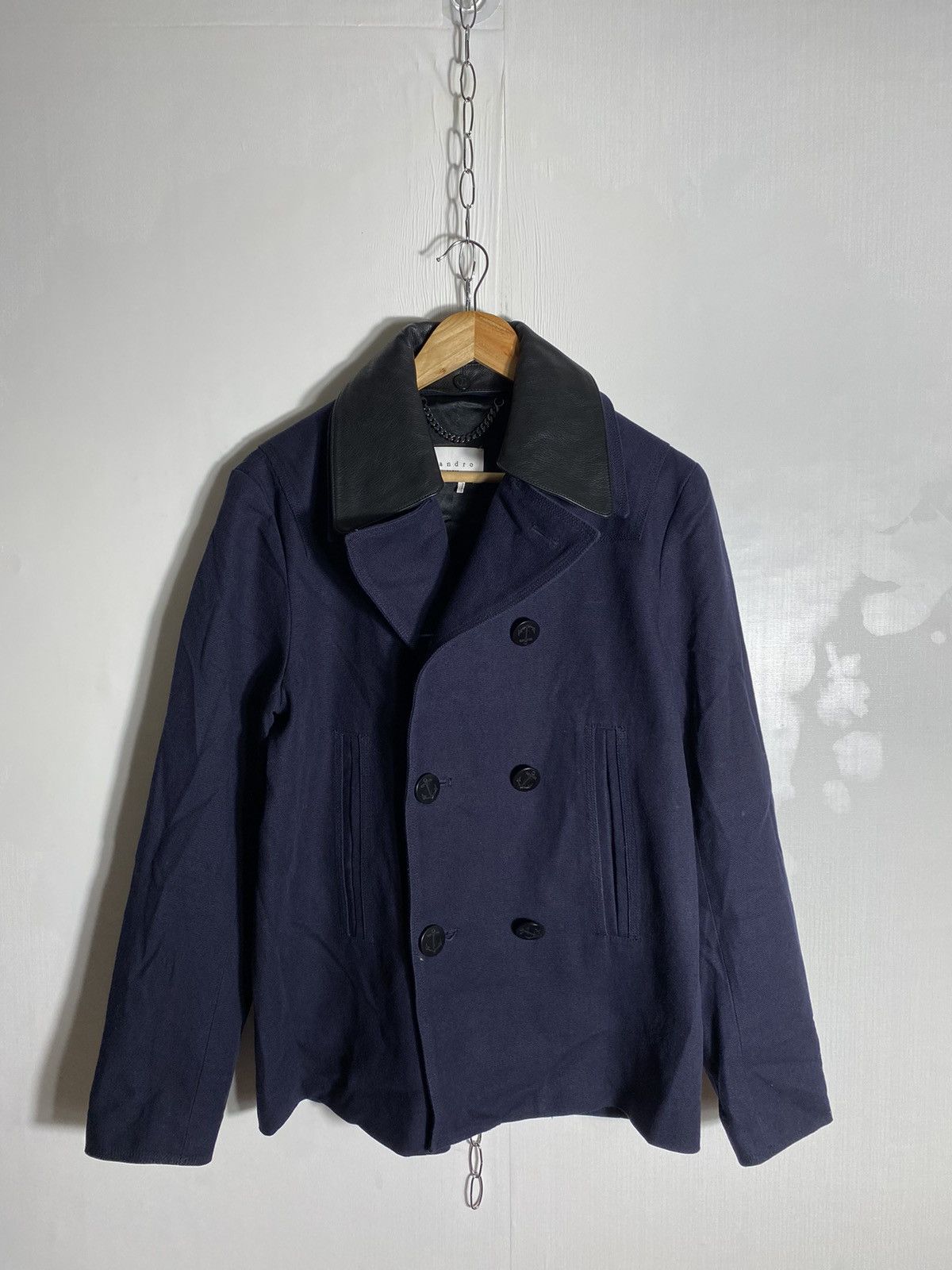 Sandro SANDRO Detachable Collar Double Breasted Jacket Size US M / EU 48-50 / 2 - 2 Thumbnail