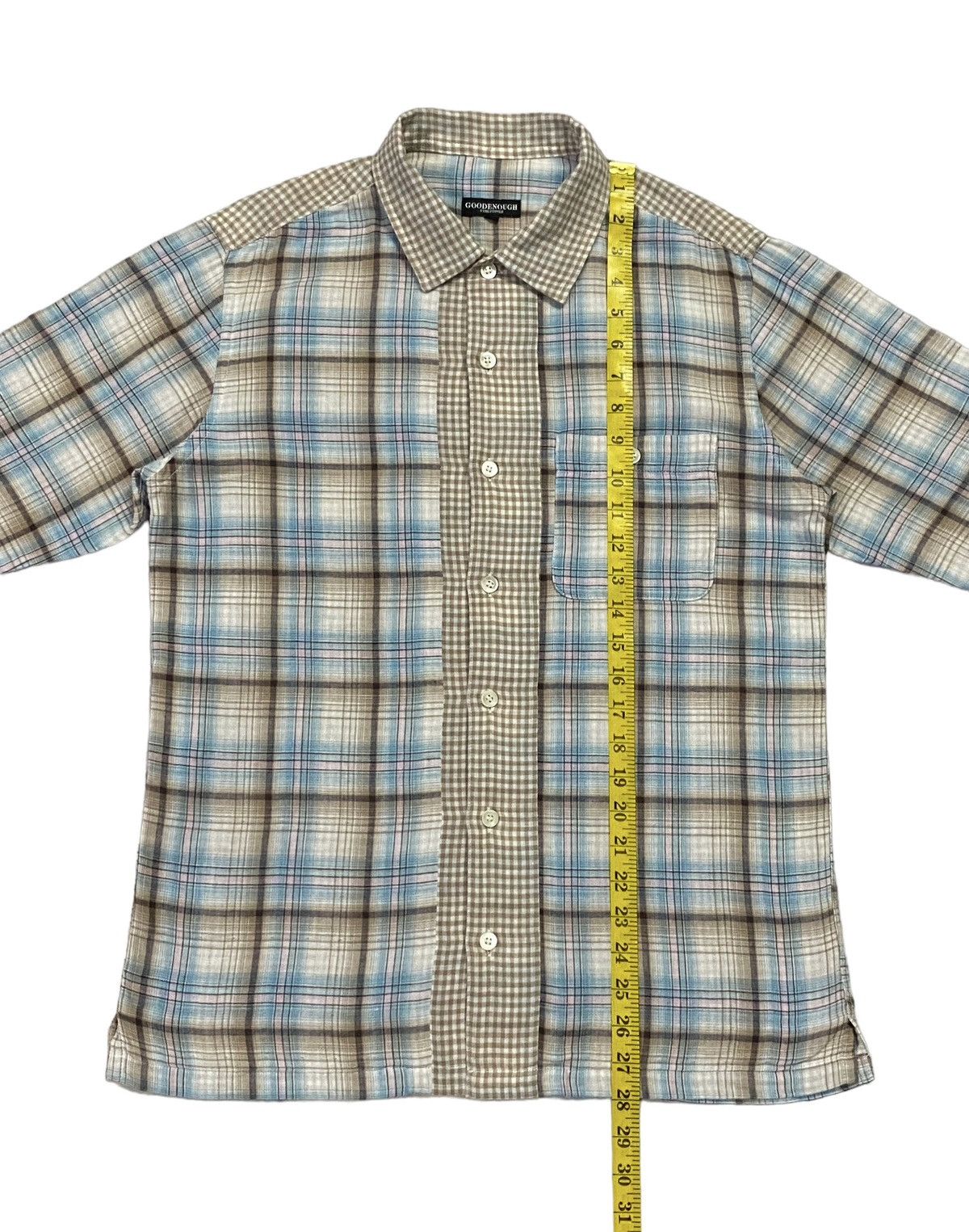 GOODENOUGH × Japanese Brand Goodenough Spellout Checked Shirt Button Ups Size US M / EU 48-50 / 2 - 5 Thumbnail