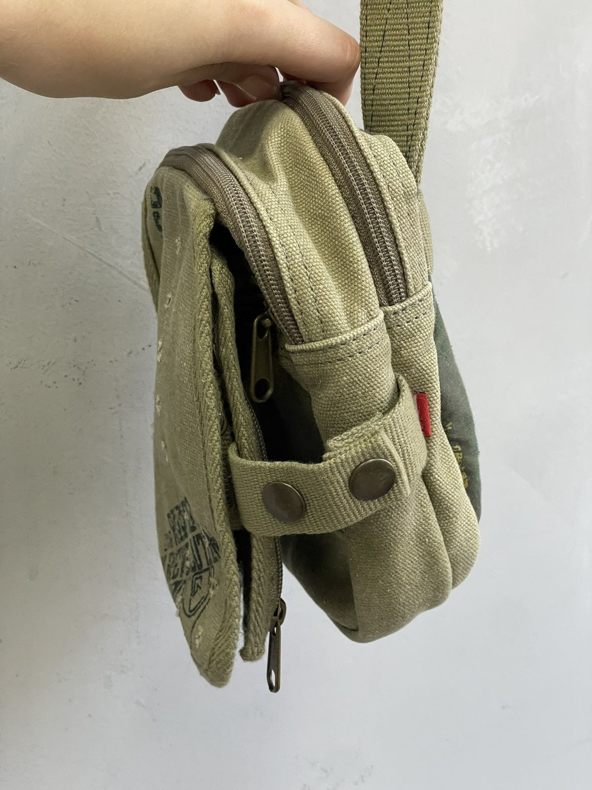 Quiksilver Quiksilver Green Canvas Crossbody Messenger Bag Size ONE SIZE - 8 Thumbnail