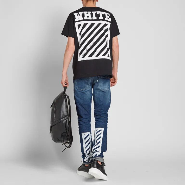 Off-White Black Brushed Diagonals Logo Oversized T-Shirt Size US XS / EU 42 / 0 - 4 Thumbnail