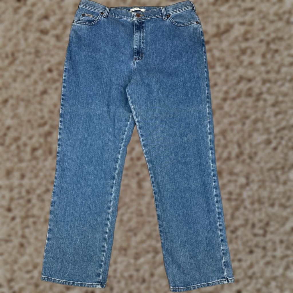 Lee VINTAGE Lee Jeans Women 16 Blue Denim Relaxed Straight Leg Cotton Blend 34x31 Jeans Size 38" / US 16 / IT 52 - 1 Thumbnail