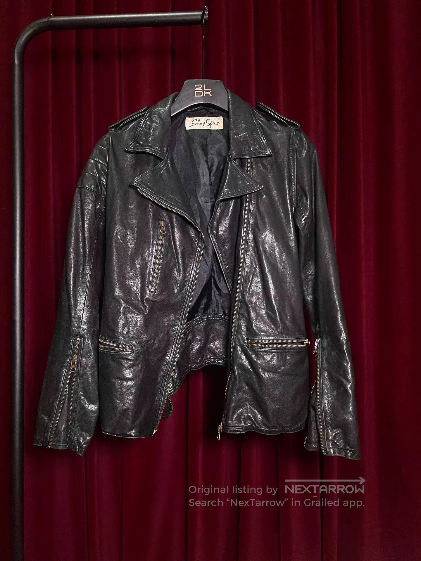 Japanese Brand Share Spirit Sheepskin Motorcycle Jacket. Size US M / EU 48-50 / 2 - 1 Thumbnail
