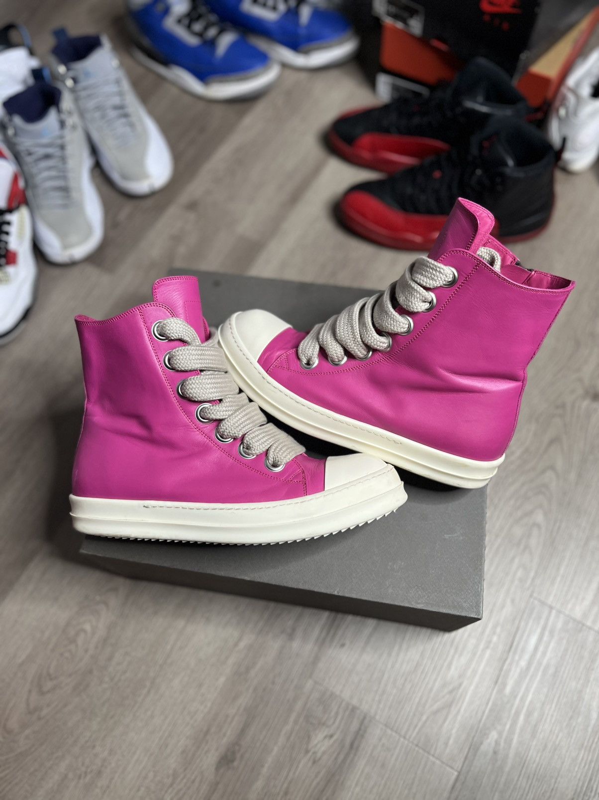 靴 rick owens ramons jumbo lace pink rick owens ramons jumbo lace pink RICK OWENS JUMBO LACE HIGH