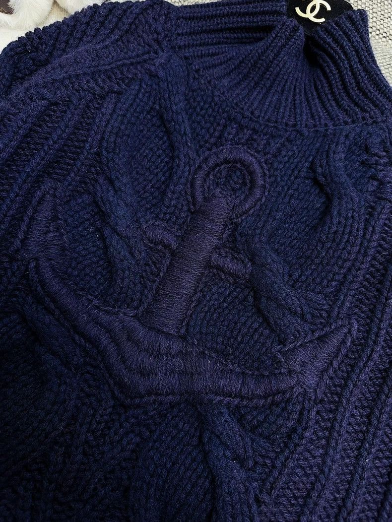 Chanel Chanel Cruise Collection Navy Cable Knit Sweater Size M / US 6-8 / IT 42-44 - 3 Thumbnail