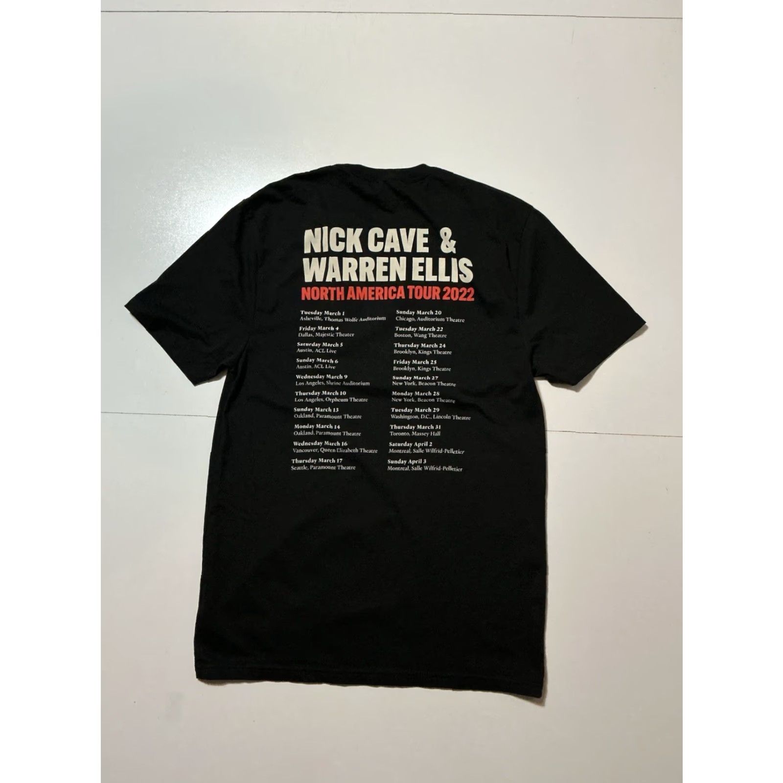 Vintage Nick Cave & Warren Ellis Carnage Tour 2022 Black Graphic Official Merch T-Shirt S Mens Small Size US S / EU 44-46 / 1 - 2 Thumbnail