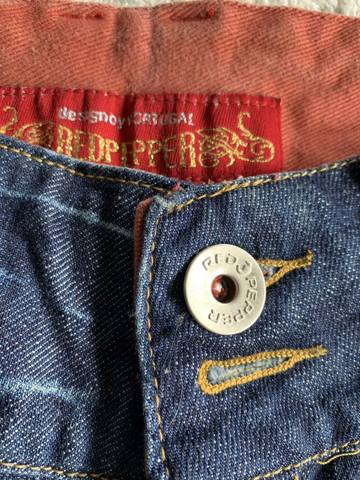 Tornado Mart FLARE RED PEPPER JAPANESE PUNK STYLE DISTRESSED DENIM🌈☠️ Size US 30 / EU 46 - 23 Thumbnail