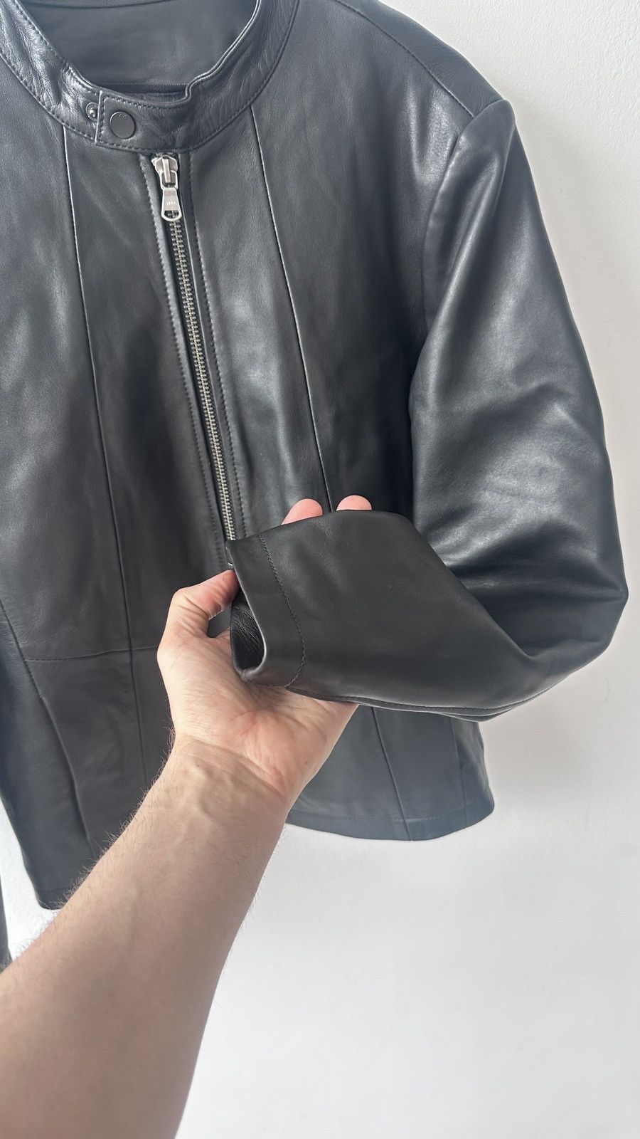 IKKS IKKS Lambskin Leather Jacket Cafe Racer Moto Biker Bomber L Size US L / EU 52-54 / 3 - 12 Thumbnail