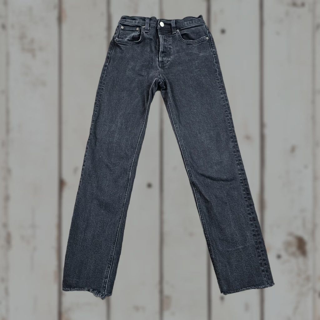 Vintage Denim Forum Jeans Women 26 Black High Rise Slim Ankle Fray Stretch 24x26 Size 24" / US 00 / IT 34 - 1 Thumbnail