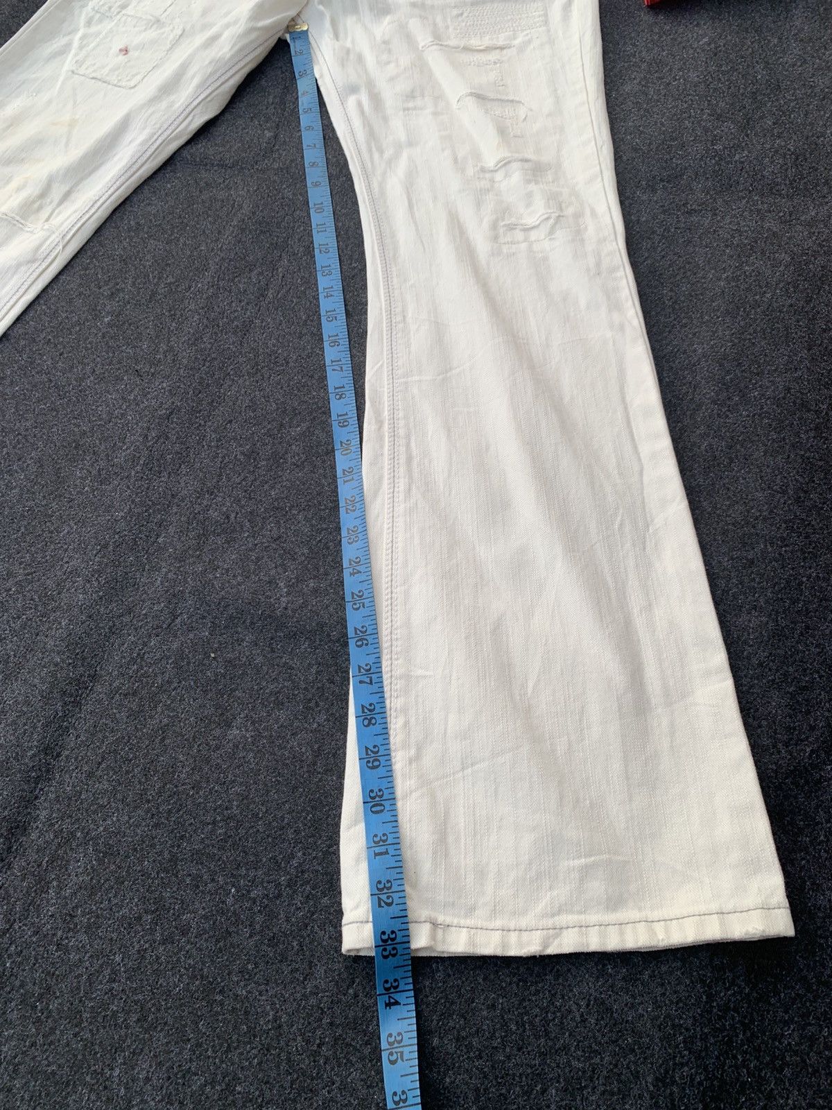Edwin Archive Edwin XV White Denim Flare Buckle Back Patchwork Size US 30 / EU 46 - 9 Thumbnail