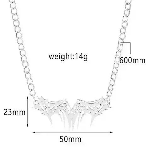 Other Spike Graffiti Chain Necklace Punk Gothic Chrome Rock Venom Size ONE SIZE - 3 Thumbnail