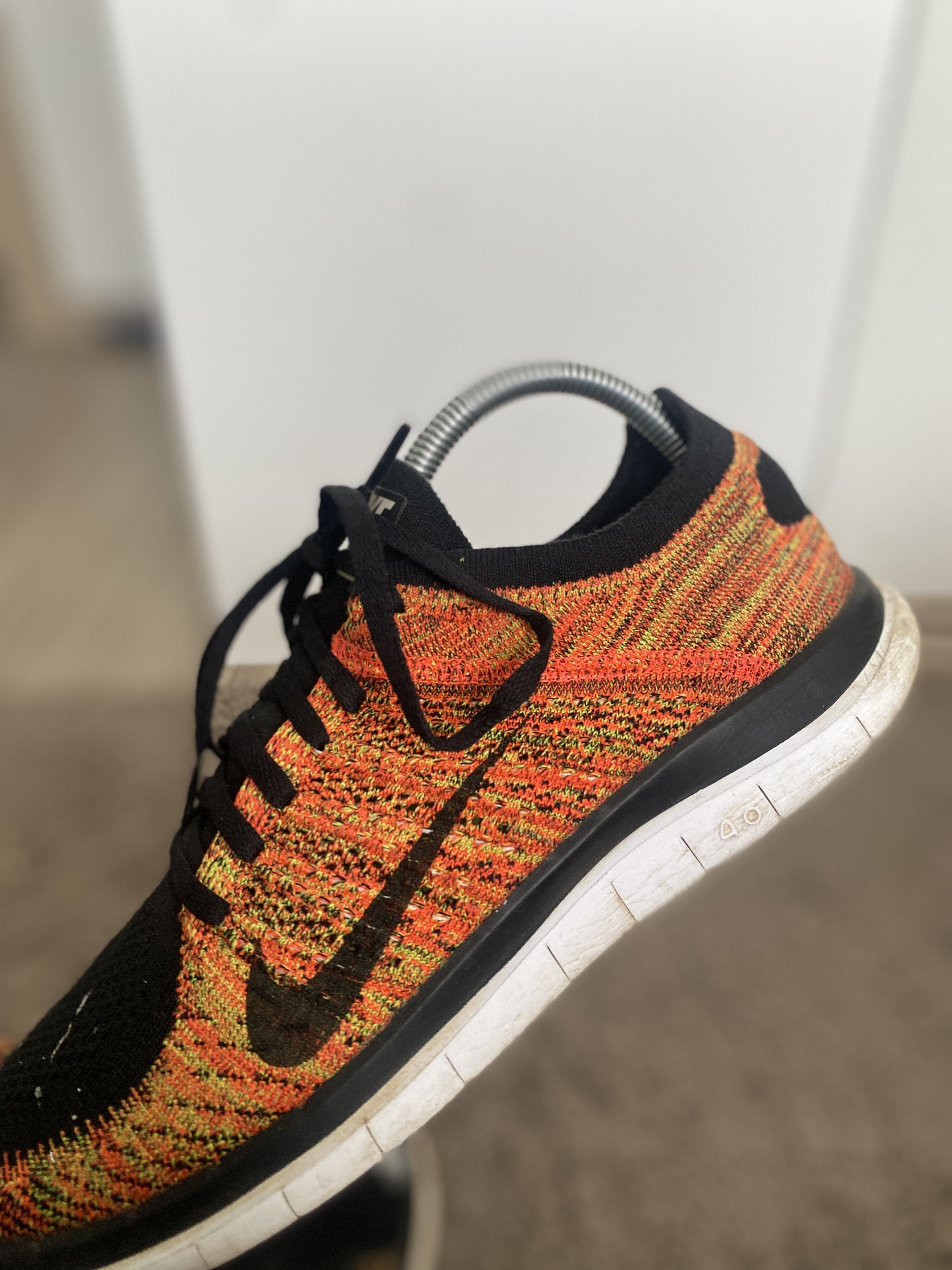 Nike Nike Free Flyknit 4.0 Black Volt Bright Crimson sport Size US 10 / EU 43 - 3 Thumbnail