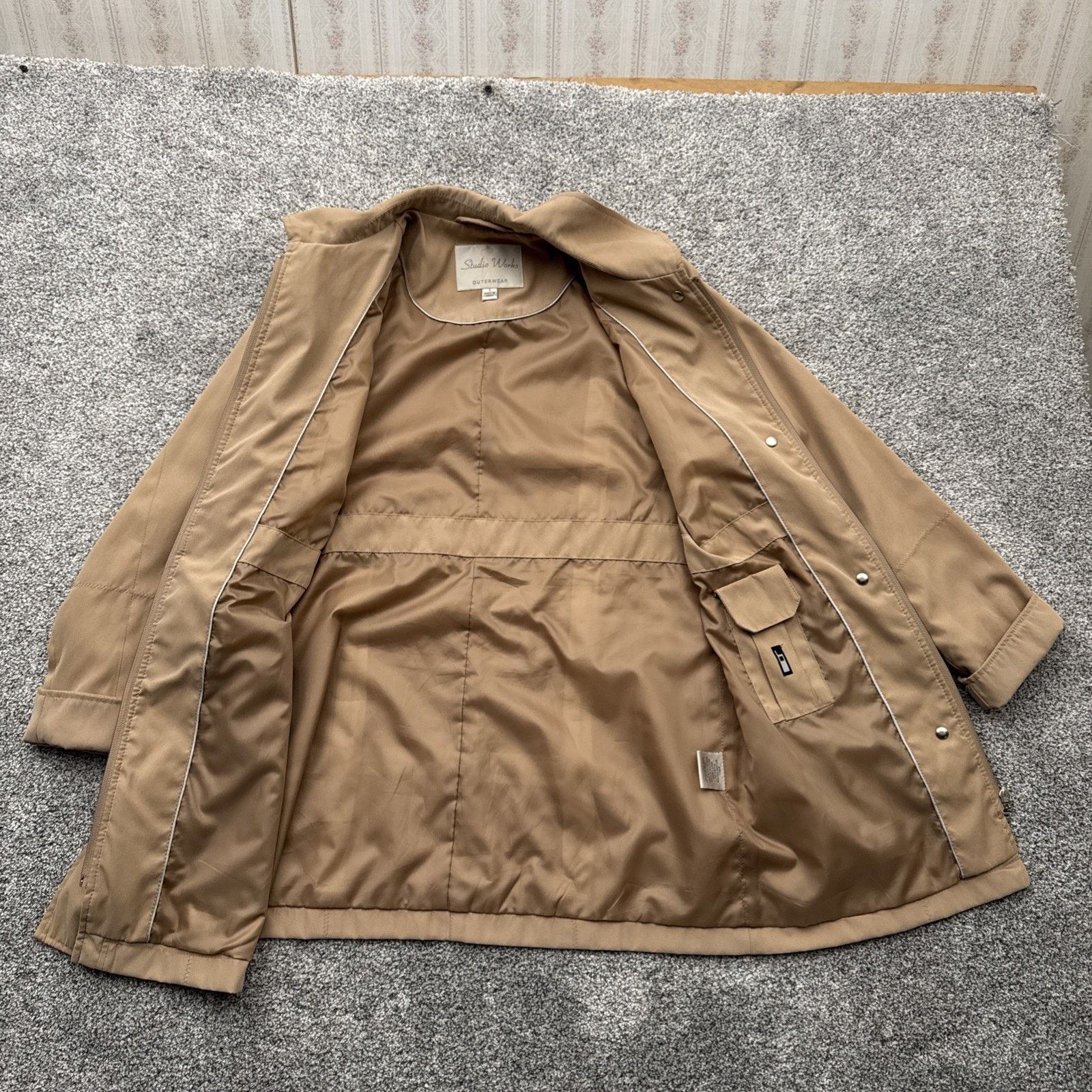 Other Vintage 90s Trench Coat Women Small Office Light Academia Size S / US 4 / IT 40 - 11 Thumbnail