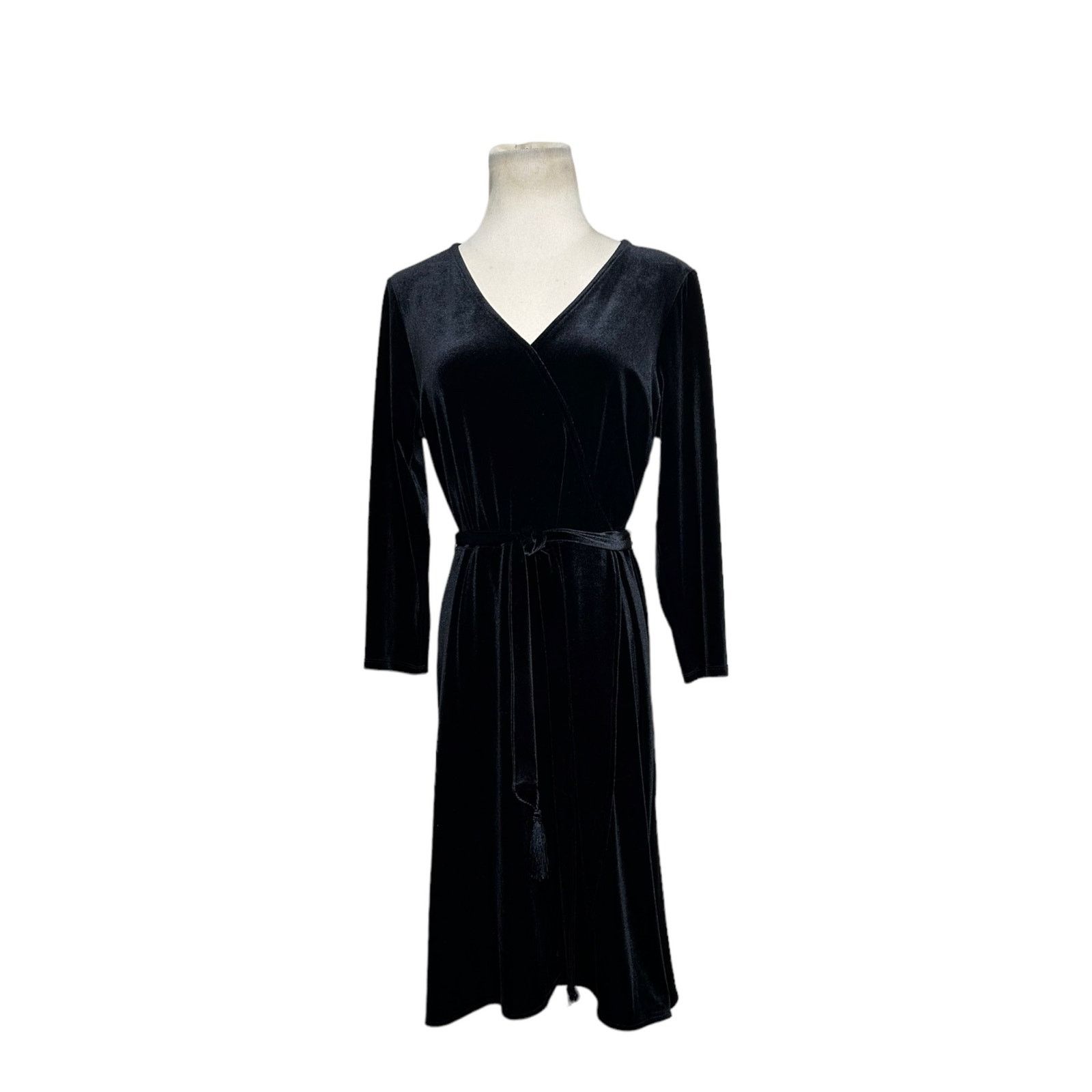 J. Jill J.JILL Velvet Wrap-style Tassel Tie Belt Dress size Small Size S / US 4 / IT 40 - 11 Thumbnail