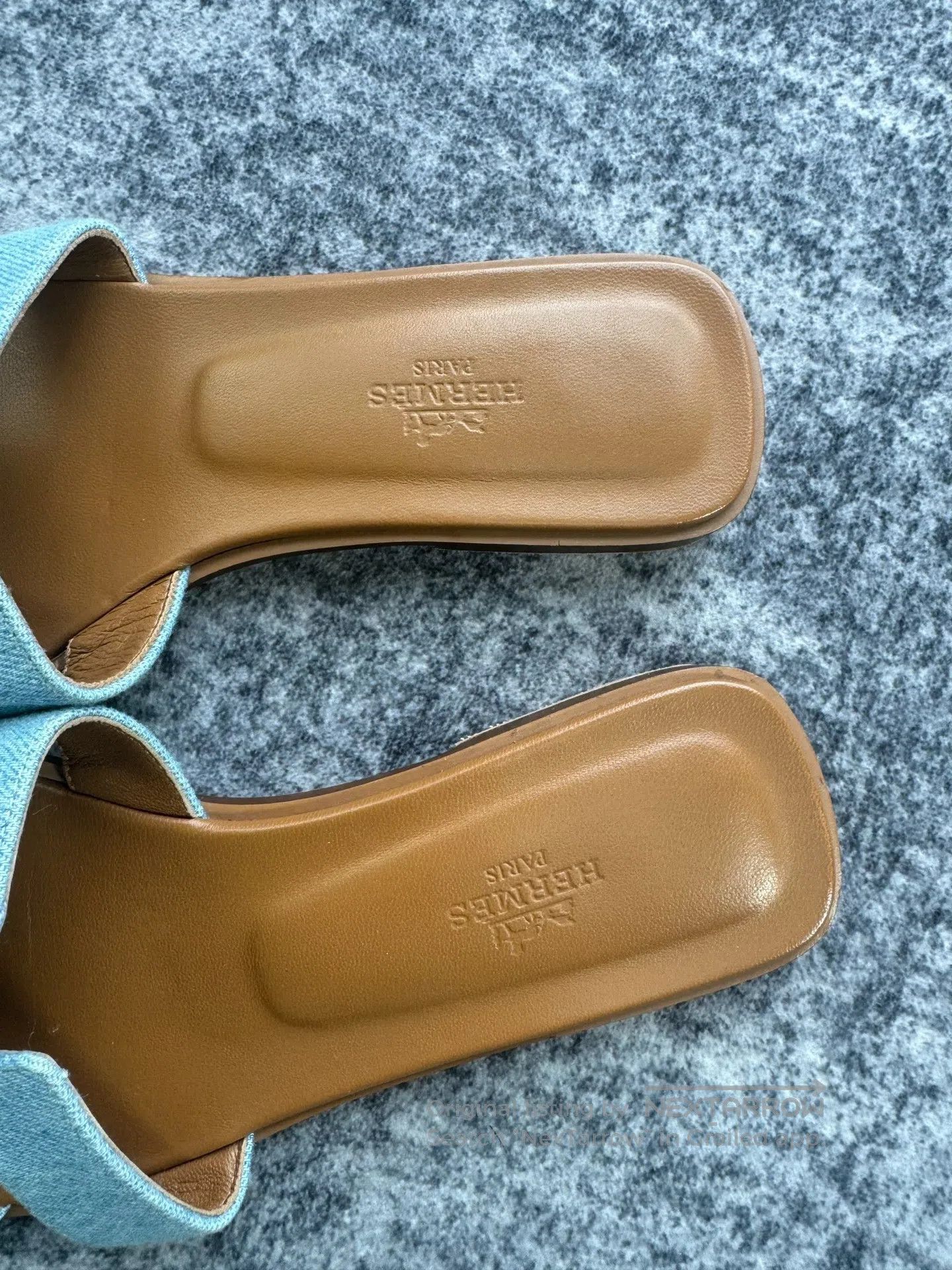 Hermes Hermes Denim Blue H Slides| Size US 6.5 / IT 36.5 - 3 Thumbnail