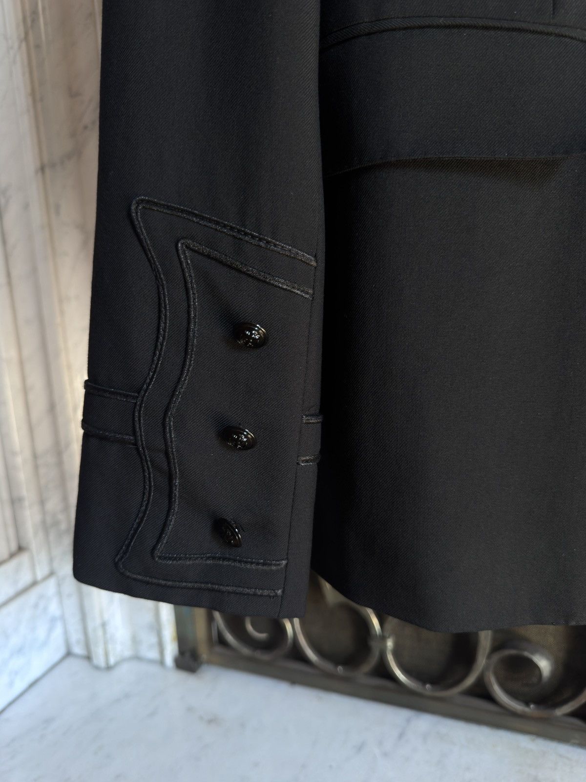 Saint Laurent Paris FW16 Baroque Blazer in Black Wool Size 48R - 6 Thumbnail