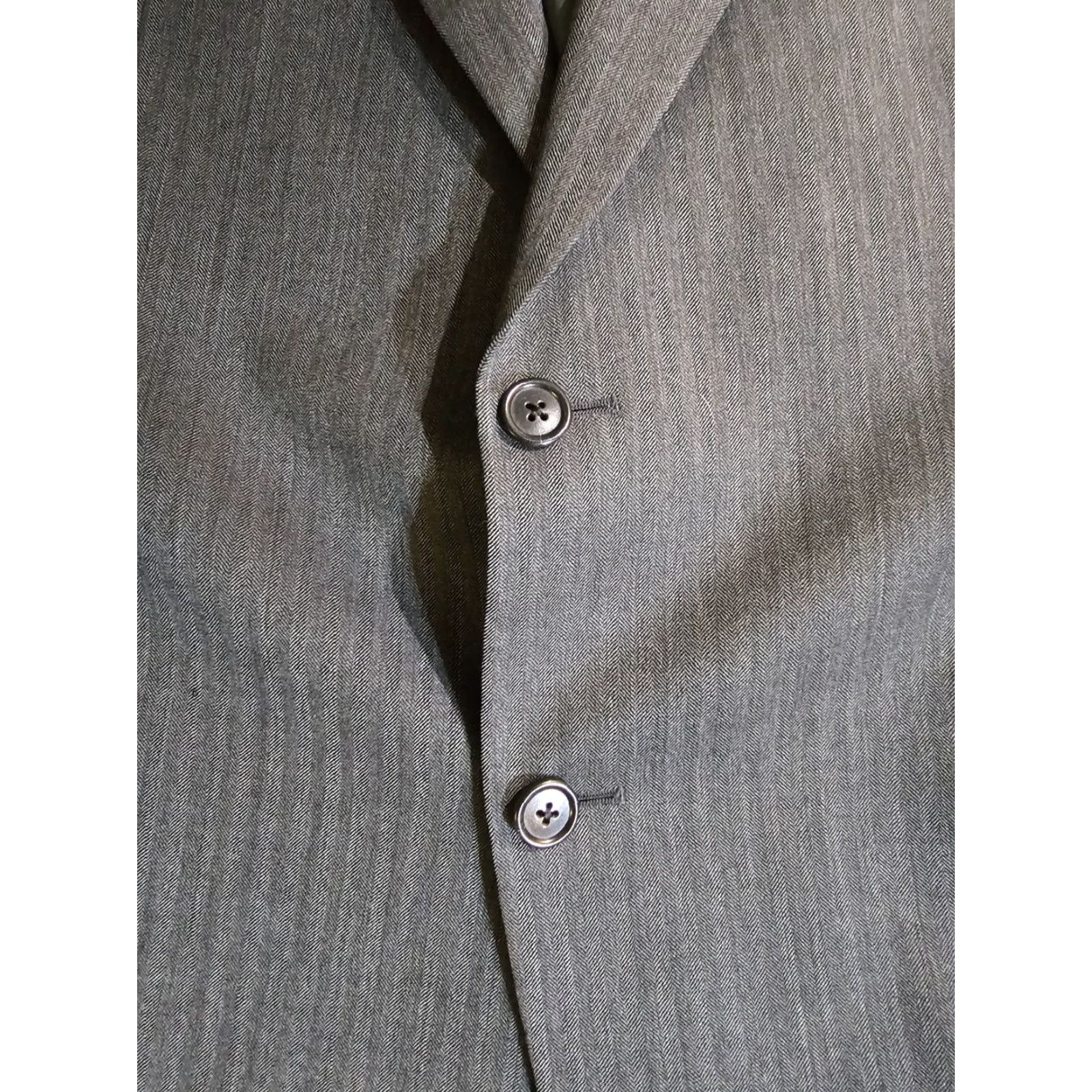 Jos. A. Bank Jos A Bank Signature Collection 100% Wool Gray Striped 2pc Suit Size 43R 34x30 Size 46R - 6 Thumbnail
