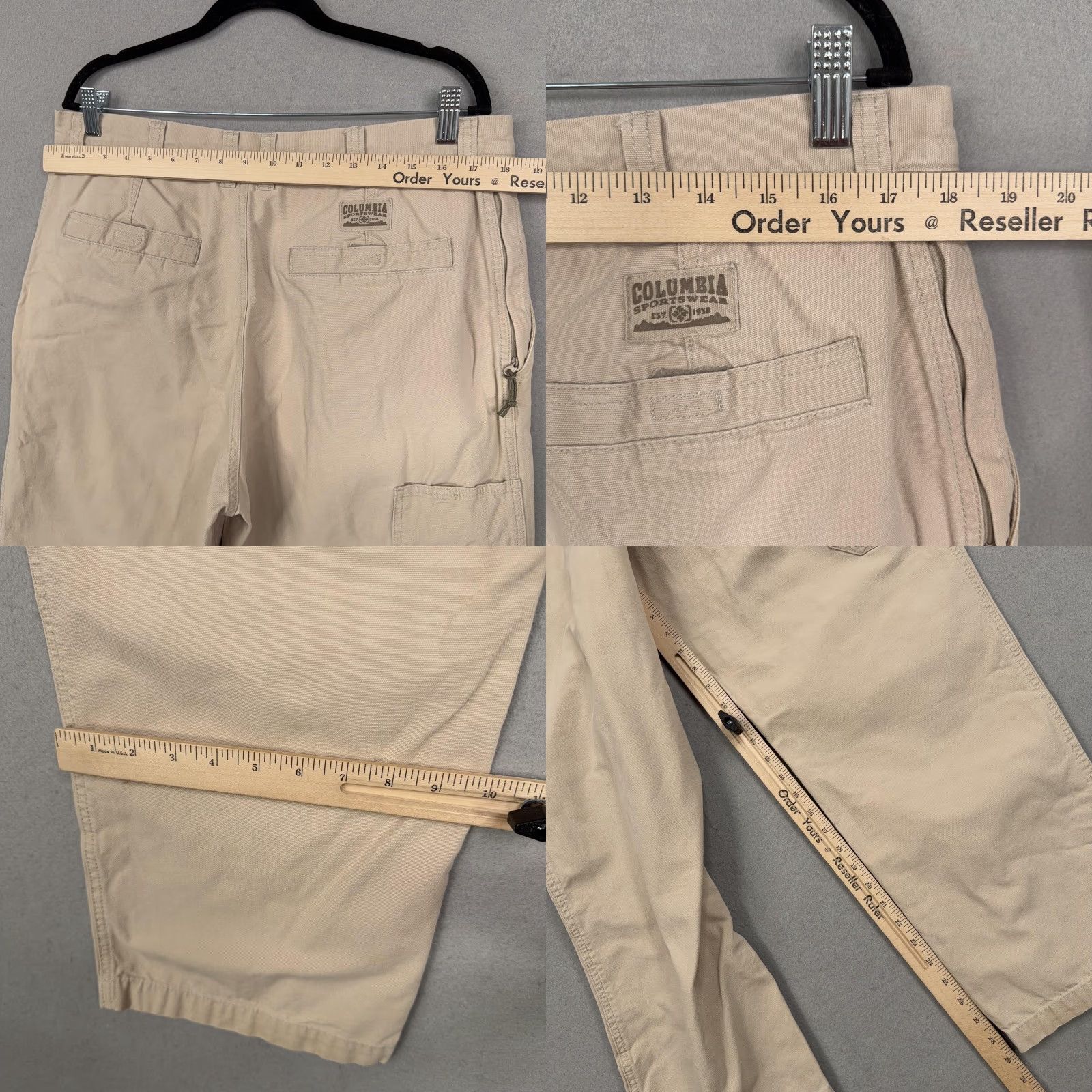 Vintage Columbia Pants Mens 36x30 Khaki Cotton Canvas Chino Pocket Hiking Work Mens Clothing Pants Size US 36 / EU 52 - 9 Thumbnail