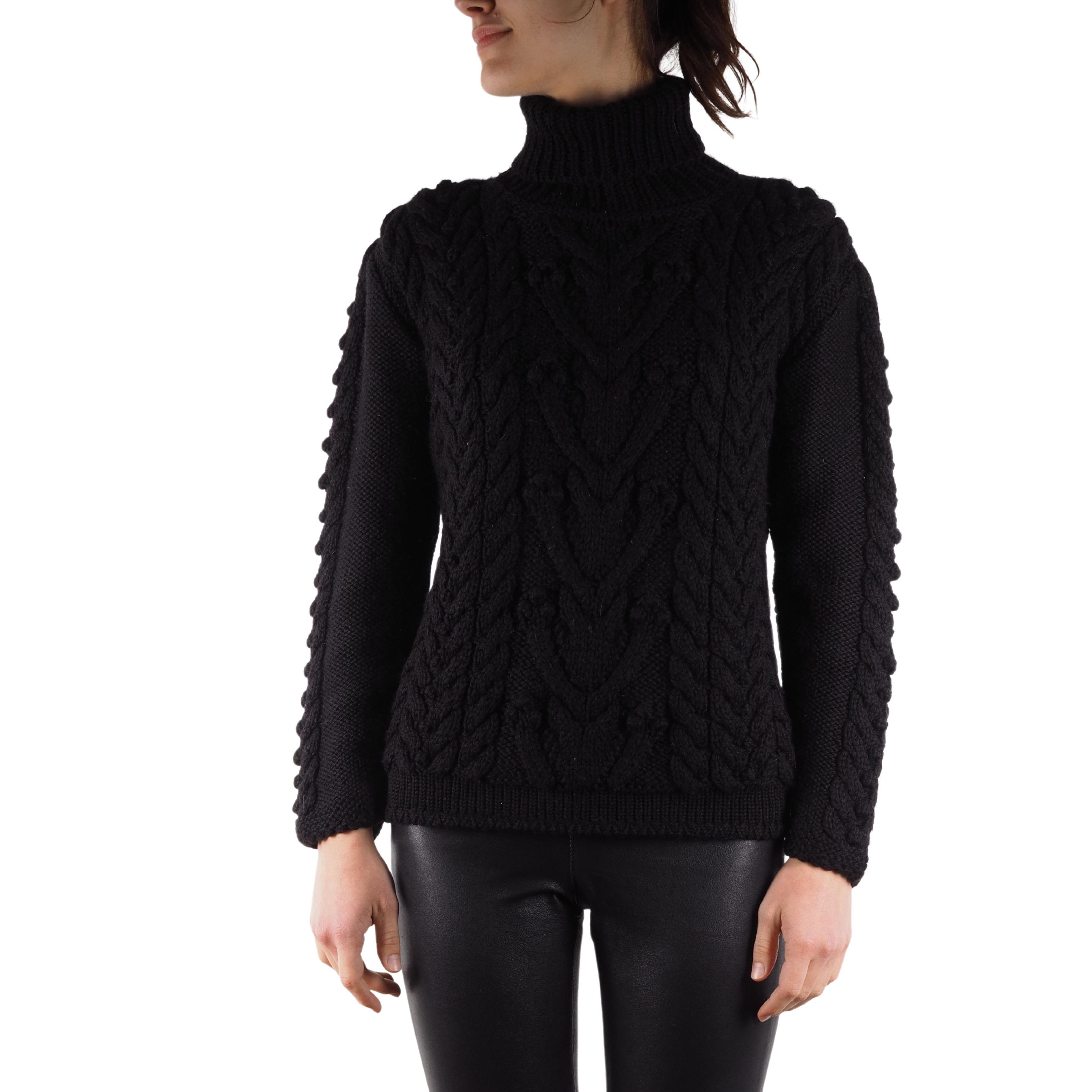 Blumarine Blumarine Vintage Black Knit Turtleneck Pullover Sweater Size L / US 10 / IT 46 - 1 Thumbnail