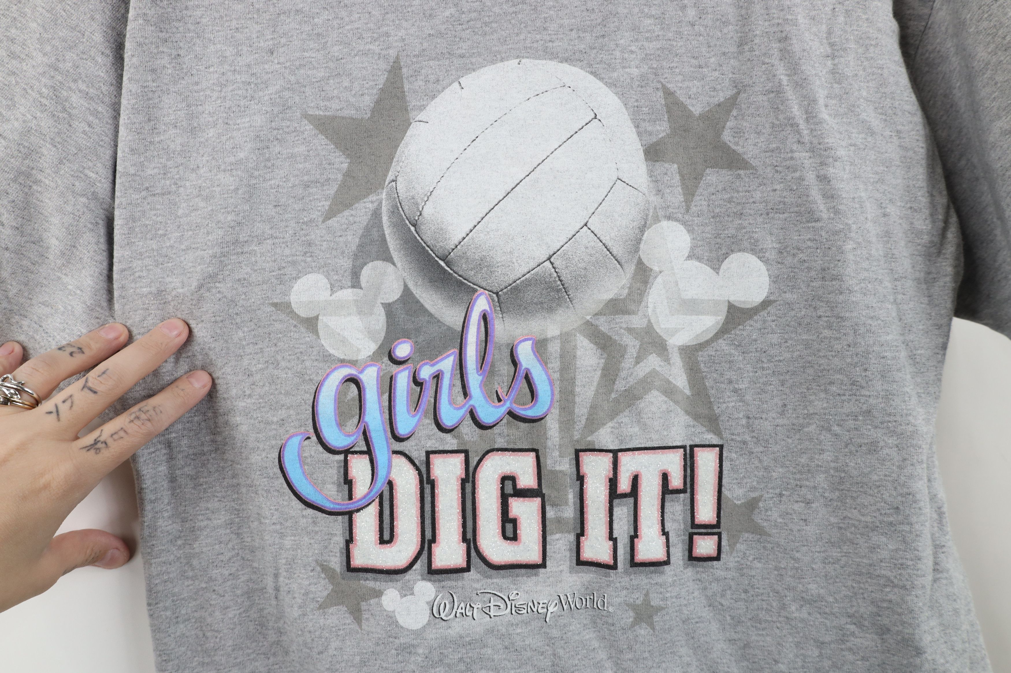 Disney Vintage 90s Walt Disney World Dig It Volleyball T-Shirt Gray Size M / US 6-8 / IT 42-44 - 4 Thumbnail