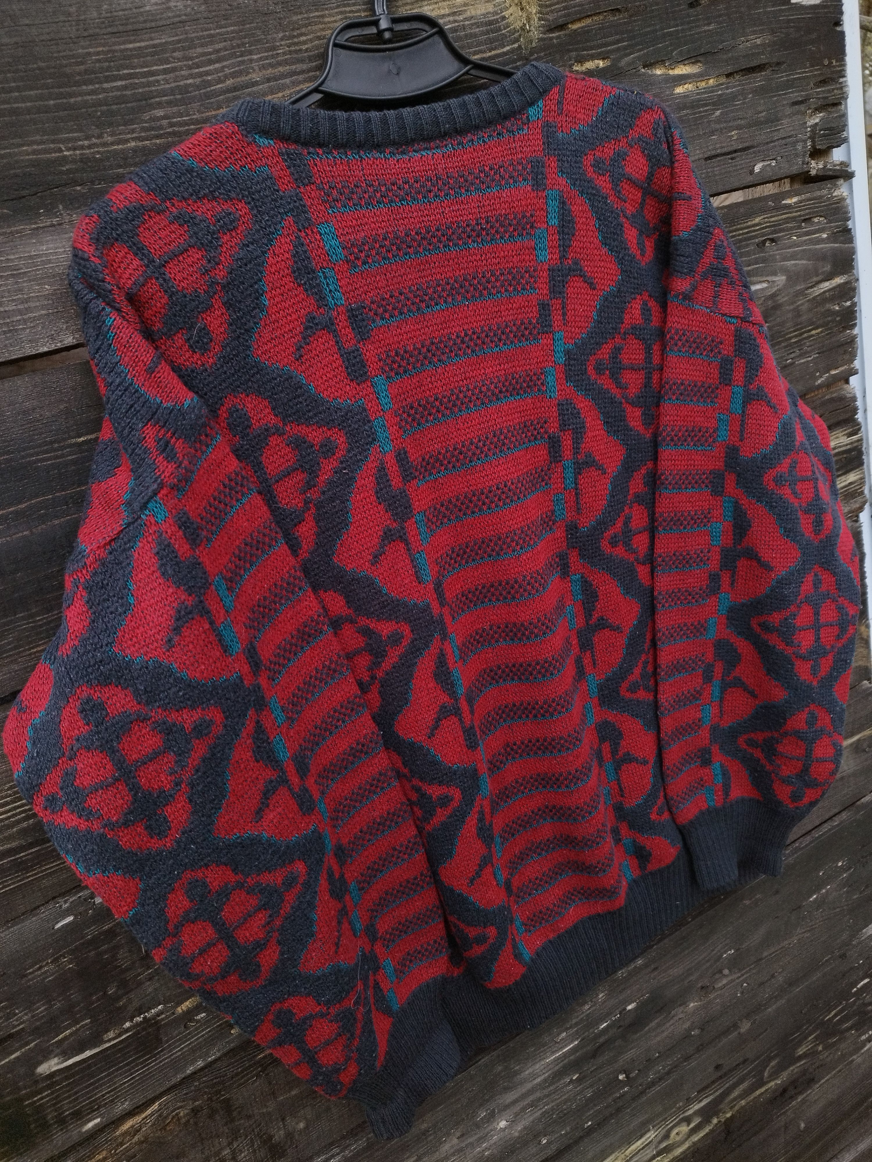 Lacoste Vintage Lacoste Wool Knit Sweater Geometric Pattern sz 6 Size US XL / EU 56 / 4 - 9 Thumbnail