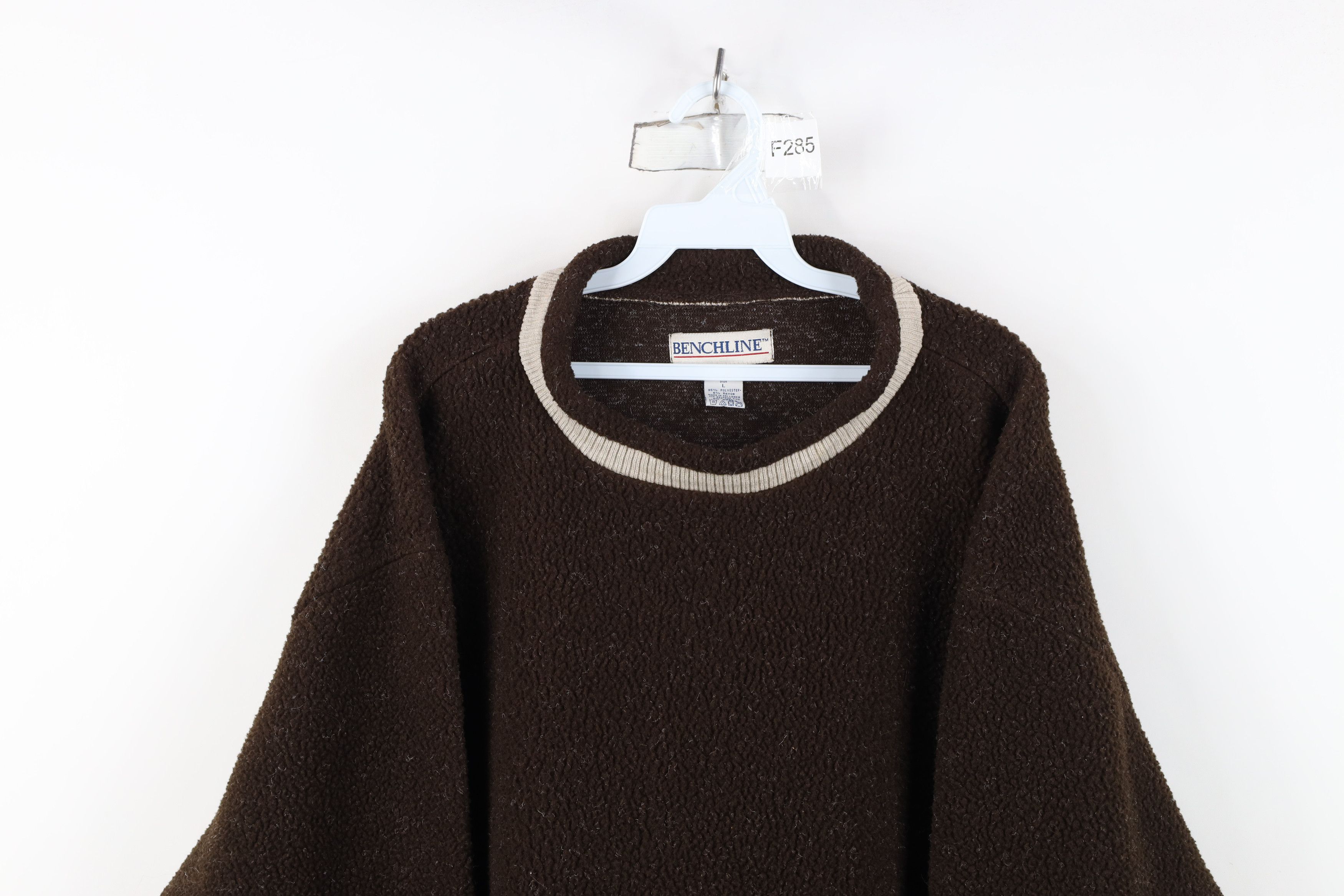 Vintage Vintage 90s Streetwear Fit Deep Pile Fleece Sweater Brown Size US L / EU 52-54 / 3 - 2 Thumbnail