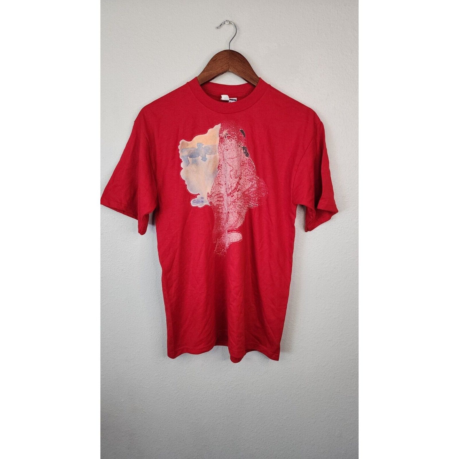 Jerzees Vintage Native American Shirt Jerzees Red Faded T-shirt VTG Size US M / EU 48-50 / 2 - 1 Thumbnail