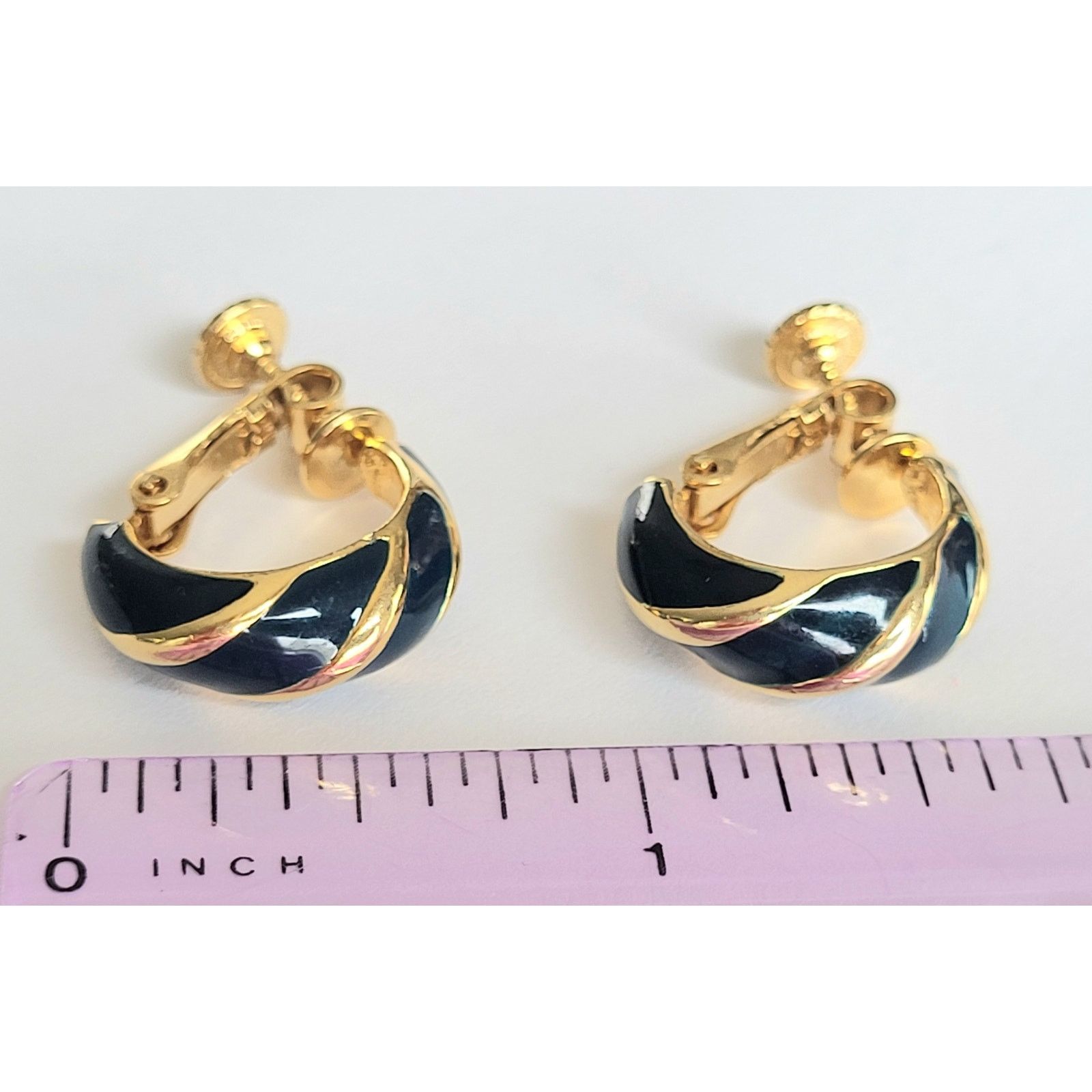 Other Vintage Napier Teal Lever Back Half Hoops Navy Blue Size ONE SIZE - 6 Thumbnail