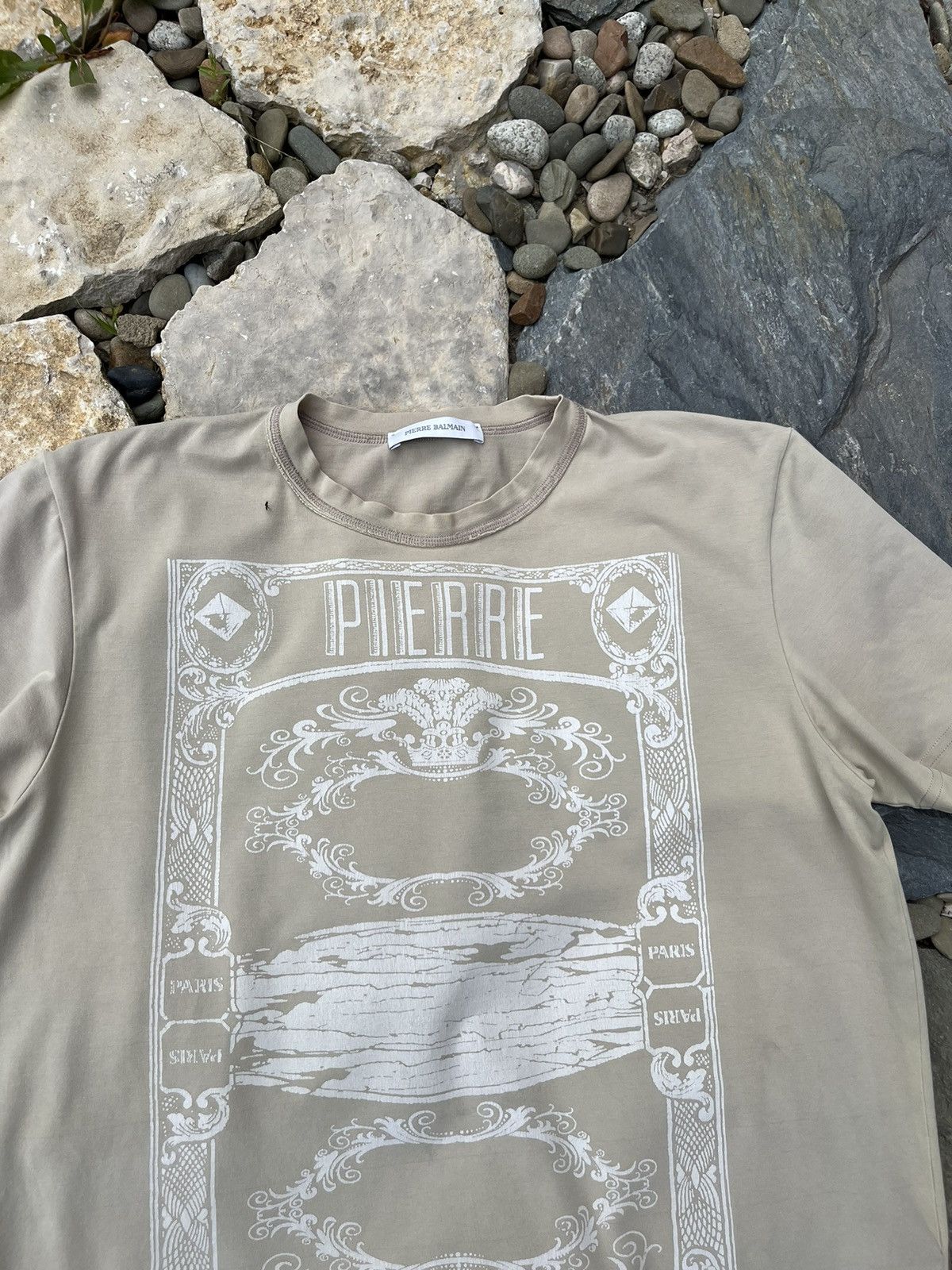 Balmain × Designer × Pierre Balmain Pierre Balmain stretchy t-shirt tee mirror reflection card Size US L / EU 52-54 / 3 - 4 Thumbnail