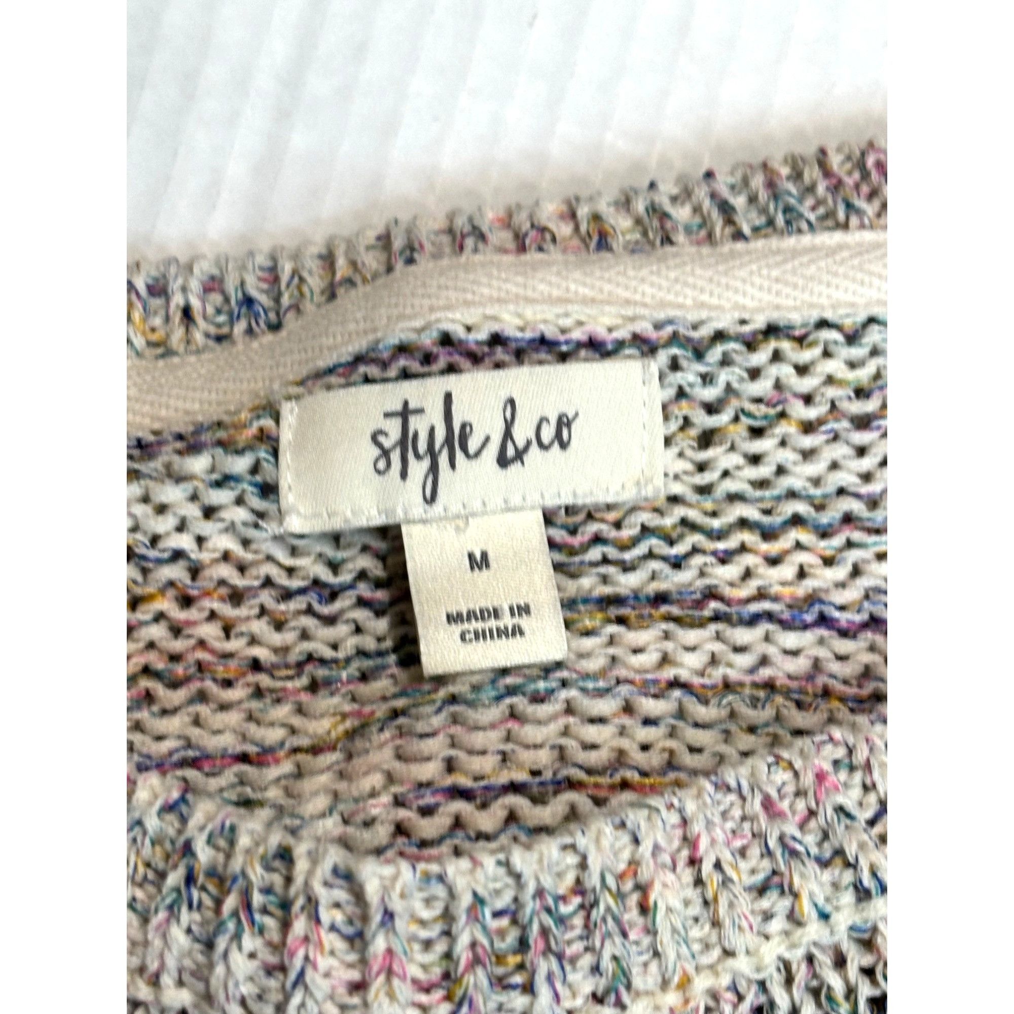 Other Style & Co Textured-Stripe Pullover Sweater, Confetti Combo, Size M / US 6-8 / IT 42-44 - 6 Thumbnail