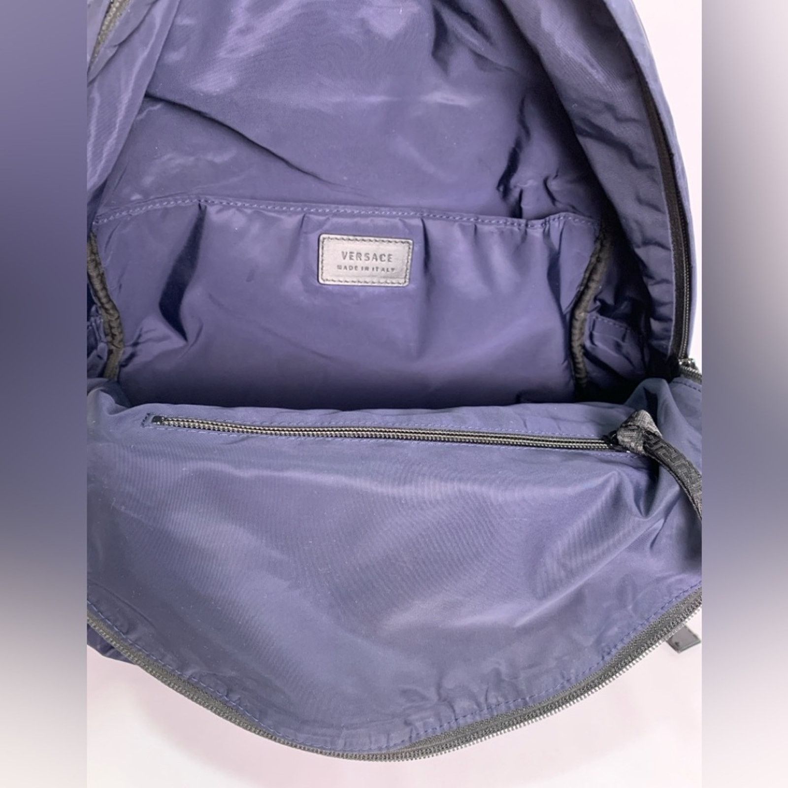 Versace Authentic Versace Navy Blue Backpack RFID chipped Size ONE SIZE - 6 Thumbnail