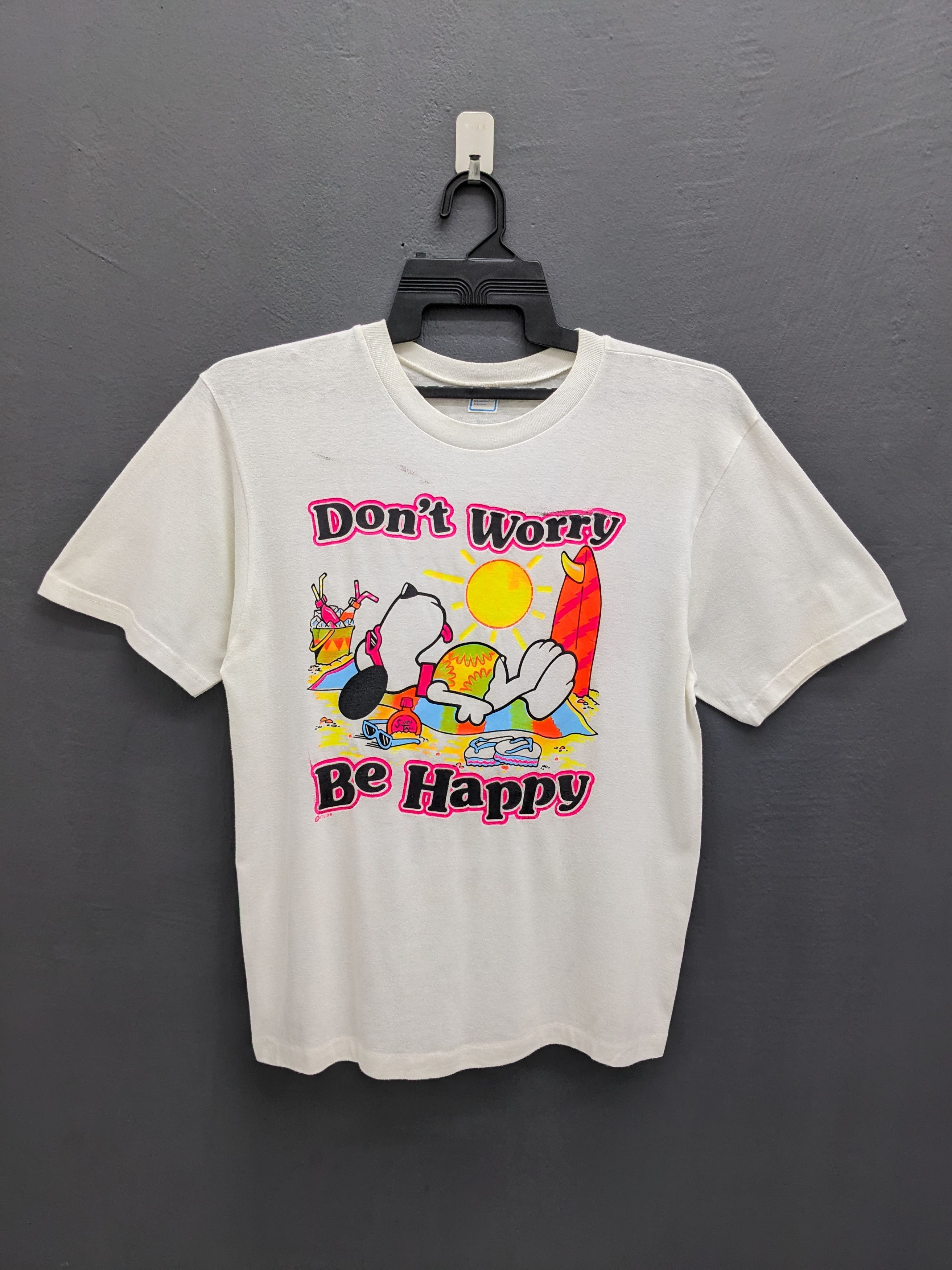 Peanuts Vintage 1989 Peanuts Dont Worry Be Happy Tshirt Size US M / EU 48-50 / 2 - 2 Thumbnail