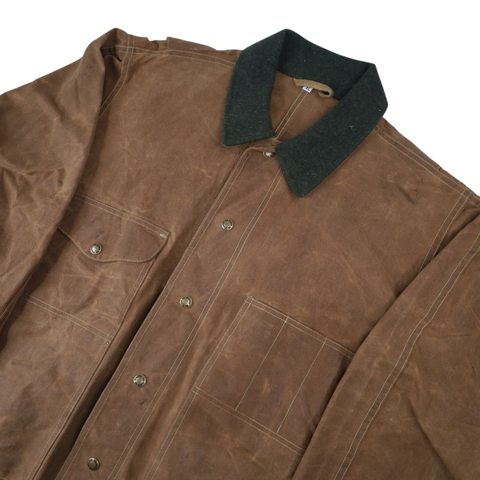 Filson × Vintage Vintage Filson 620 Tin Cloth Waxed Canvas Cruiser Jacket Size US XL / EU 56 / 4 - 2 Thumbnail