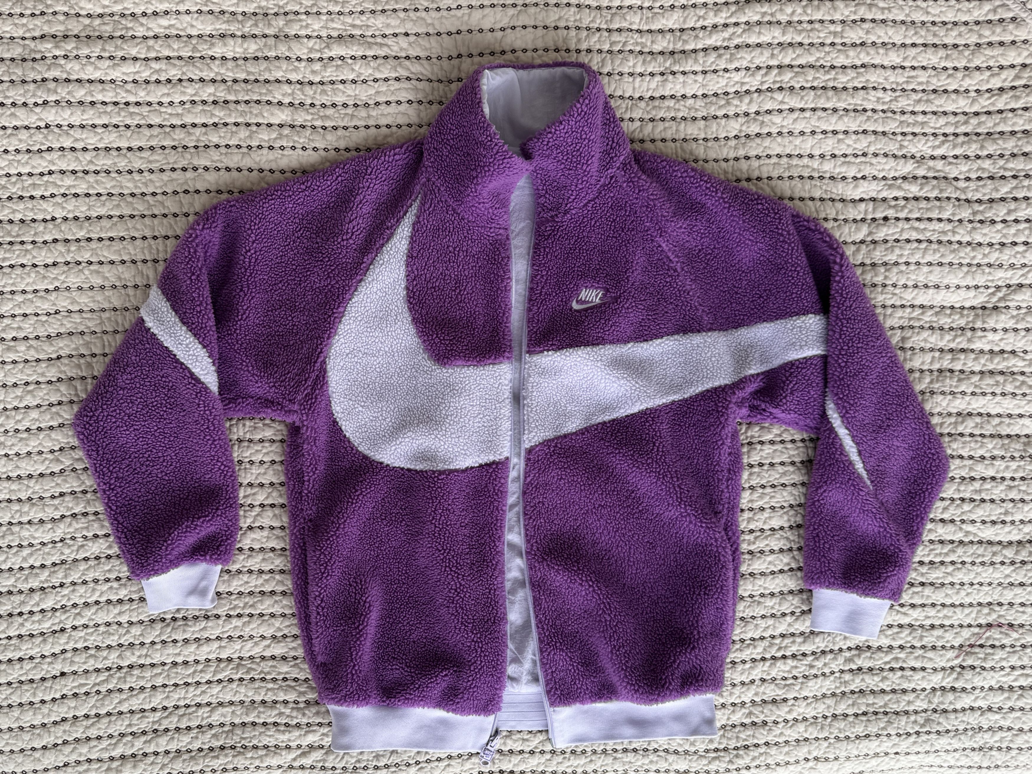 Nike VINTAGE NIKE REVERSIBLE BOA FLEECE JACKET FUSCHIA PURPLE MED Size US M / EU 48-50 / 2 - 3 Thumbnail