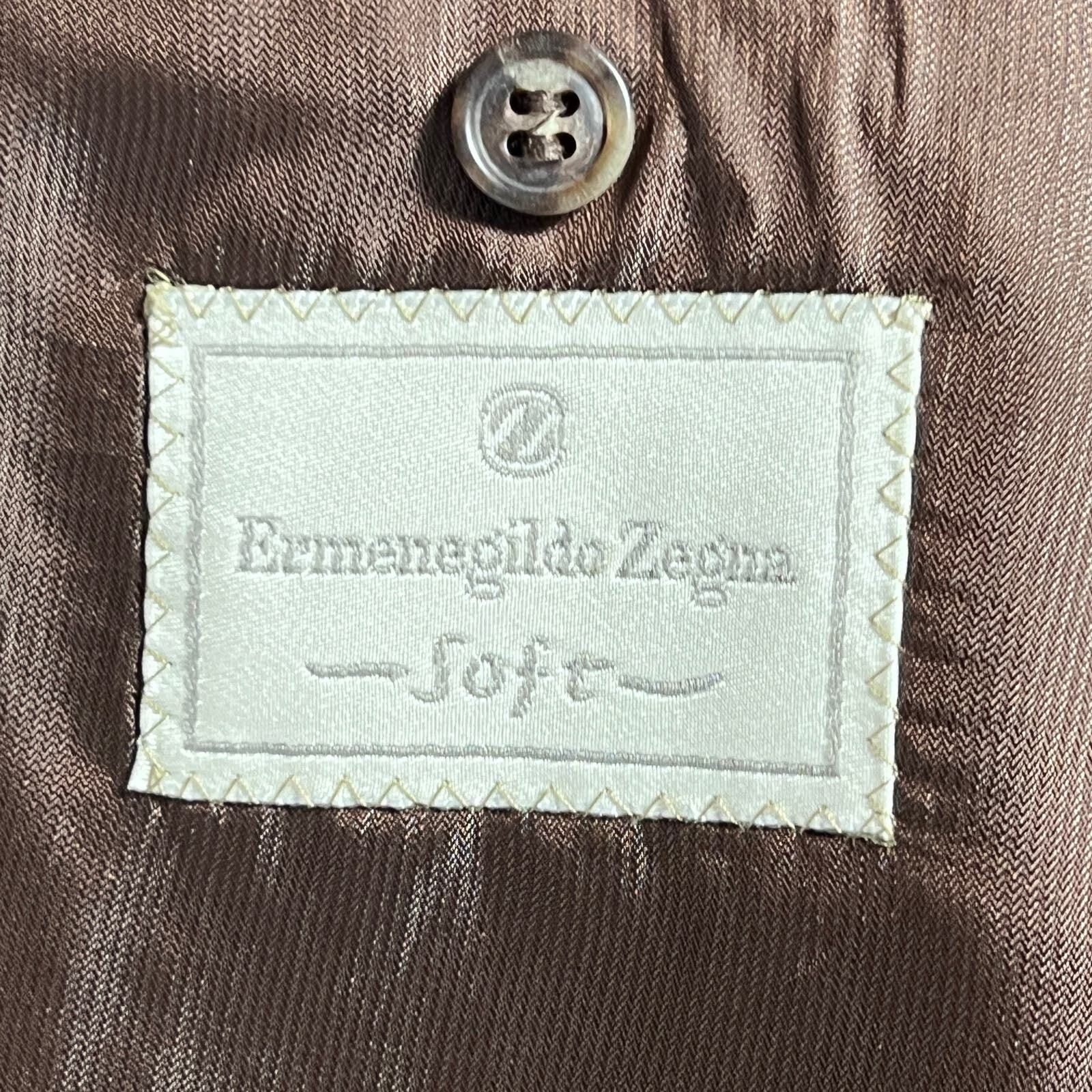 Ermenegildo Zegna Ermenegildo Zegna Blazer Brown Wool Linen Coat Jacket Sz 40R Size 40R - 4 Thumbnail
