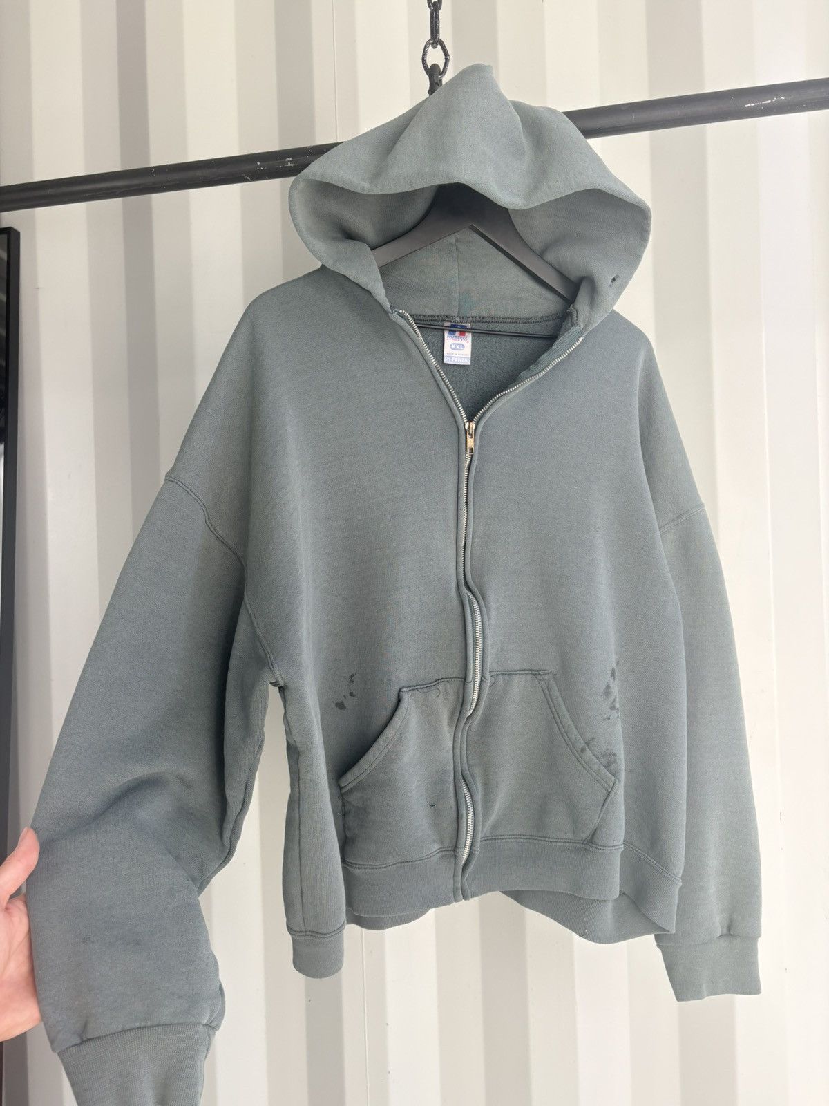 Vintage Russell Thrashed Faded Distressed Zip Hoodie ERD Grunge Band Size US XL / EU 56 / 4 - 2 Thumbnail