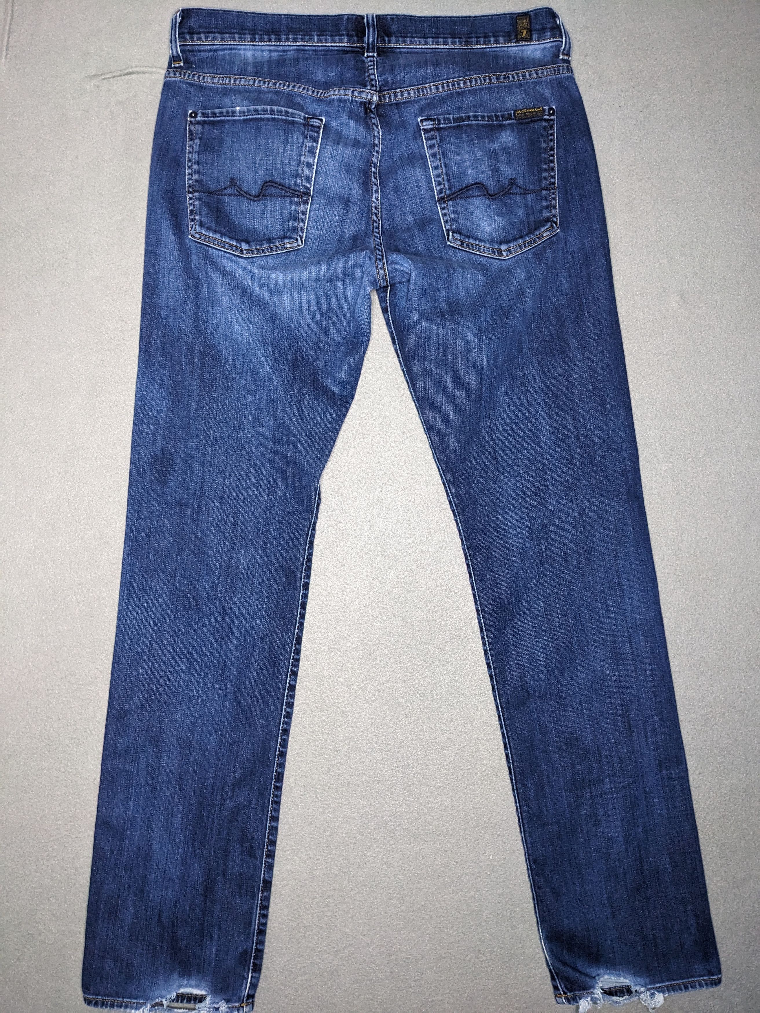 7 For All Mankind 7 For All Mankind Straight Luxe Performance Jeans 35x33 Size US 35 - 6 Thumbnail