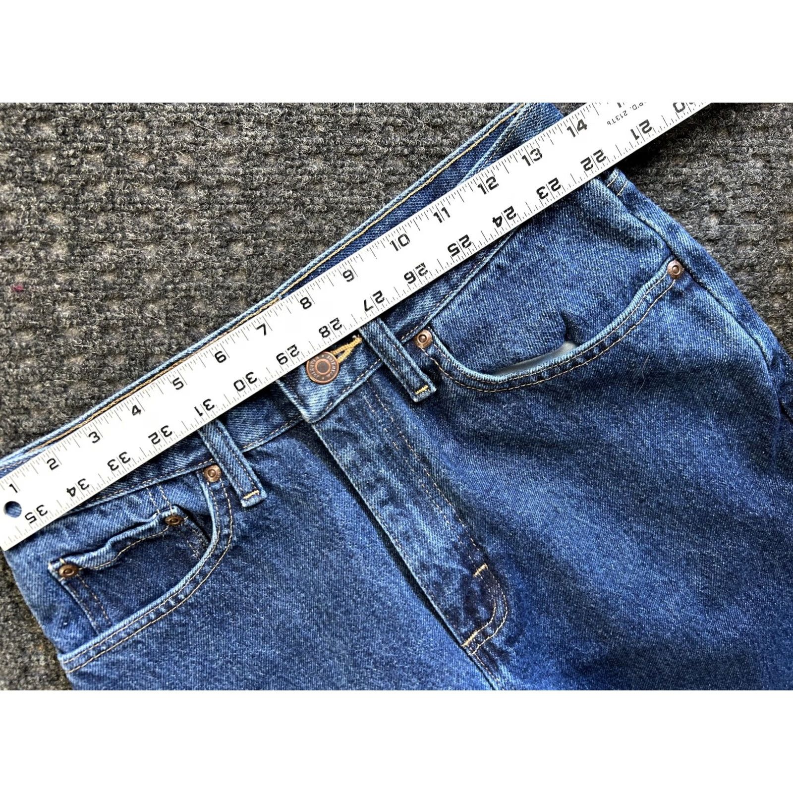 Wrangler VINTAGE Wrangler Jeans Regular Fit 29 x 30 Blue Denim 96501MR Cowboy Work Jeans Mens Regular Blue Denim 29in 30in Size US 29 - 5 Thumbnail