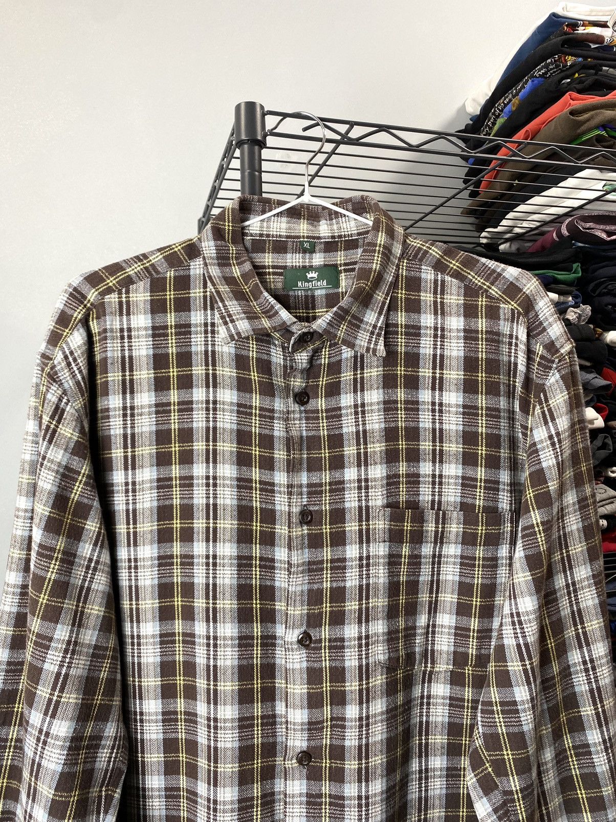 Vintage 🕷 Vintage Brown Flannel Plaid Shirt Travis Scott Style Size US XL / EU 56 / 4 - 2 Thumbnail