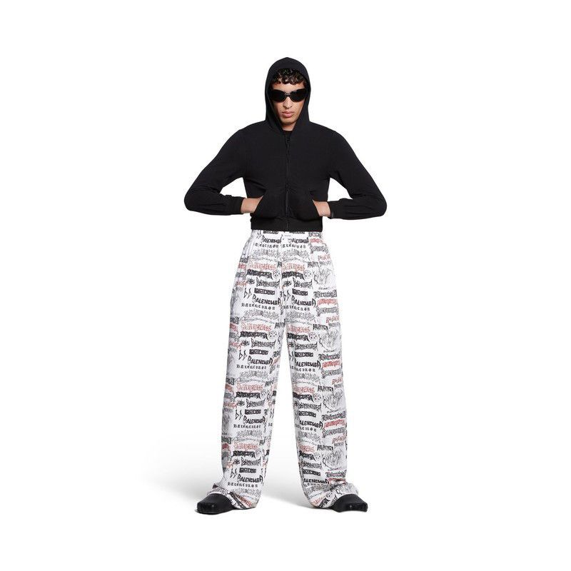 Balenciaga o1tr1nto0725 DIY Metal Allover Pyjama Pants in White Size US 32 / EU 48 - 3 Thumbnail