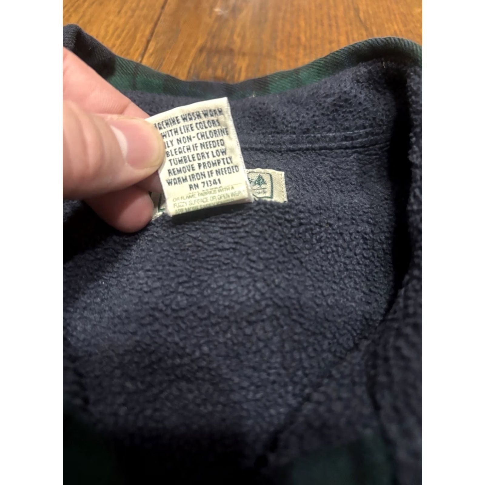 Vintage L.L. Bean Mens Fleece Lined Flannel Shirt Jacket Green Blue Plaid M Reg Button-Up Heavyweight Size US M / EU 48-50 / 2 - 3 Thumbnail