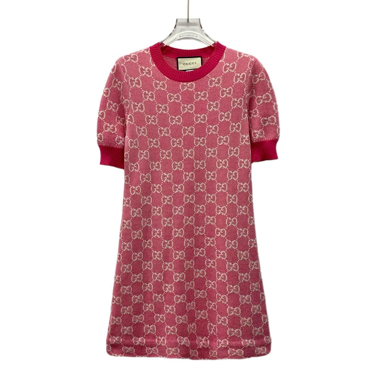 Gucci Gucci All-over Logo Jacquard Short Sleeve Knit Dress K26WX Size XS / US 0-2 / IT 36-38 - 1 Thumbnail