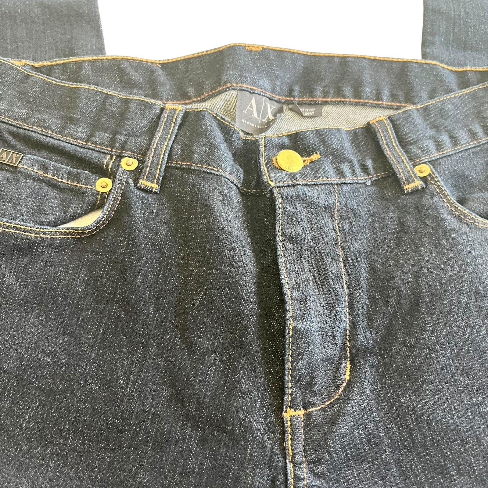 Armani Exchange Armani Exchange Mid Rise Dark Wash Blue Denim Skinny Jeans Size 29" - 3 Thumbnail