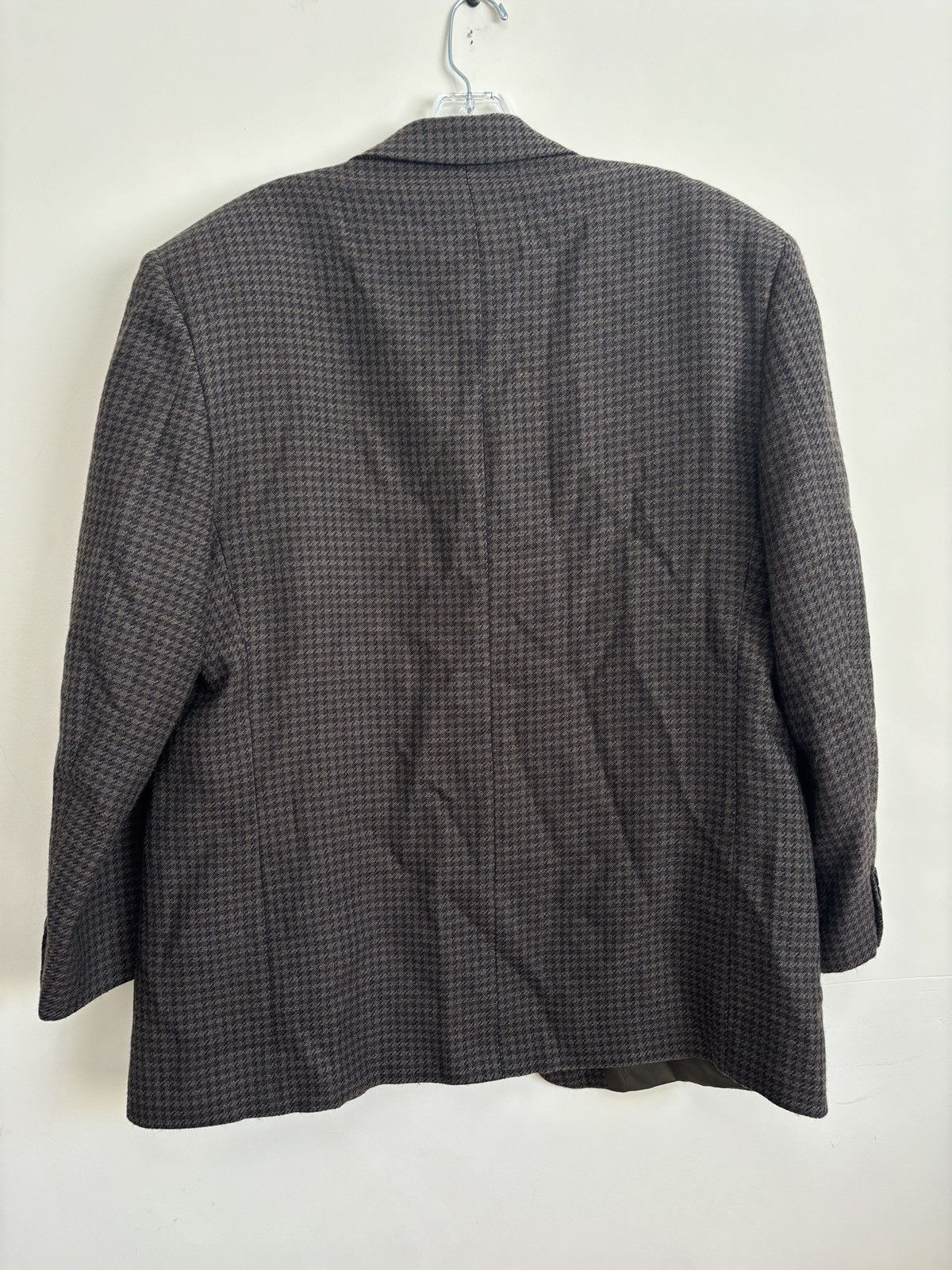 Yves Saint Laurent Yves Saint Laurent Sport Coat Mens Brown Houndstooth Blazer Size 40R - 4 Thumbnail