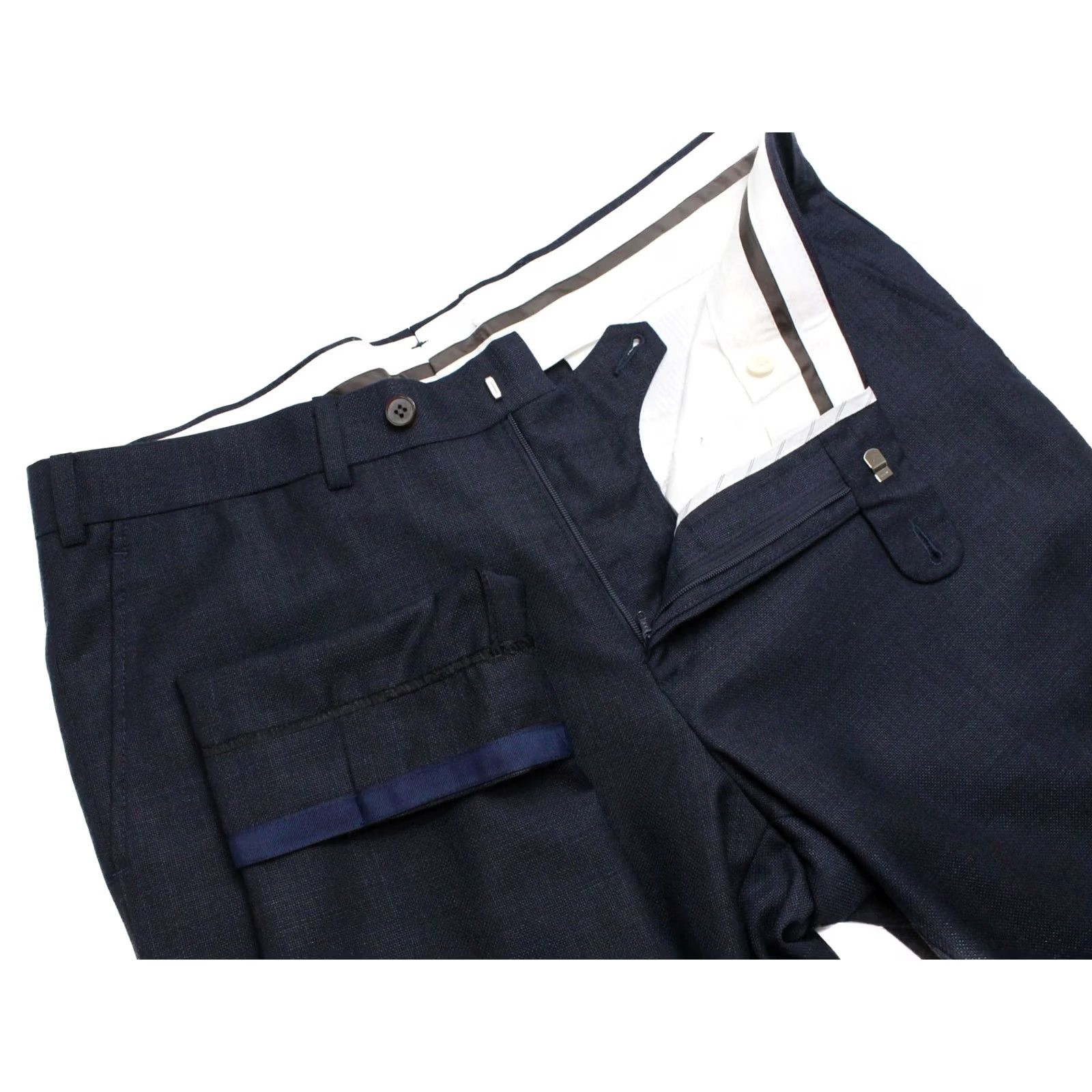 Suitsupply Suitsupply Brescia Trousers Men UK 38 / W35 Wool Tapered Pleated Blue Dress Pants Pants, Trousers, Men, Wool, Blue, 38/35, Tapered, Pleated Size US 38 / EU 54 - 4 Thumbnail