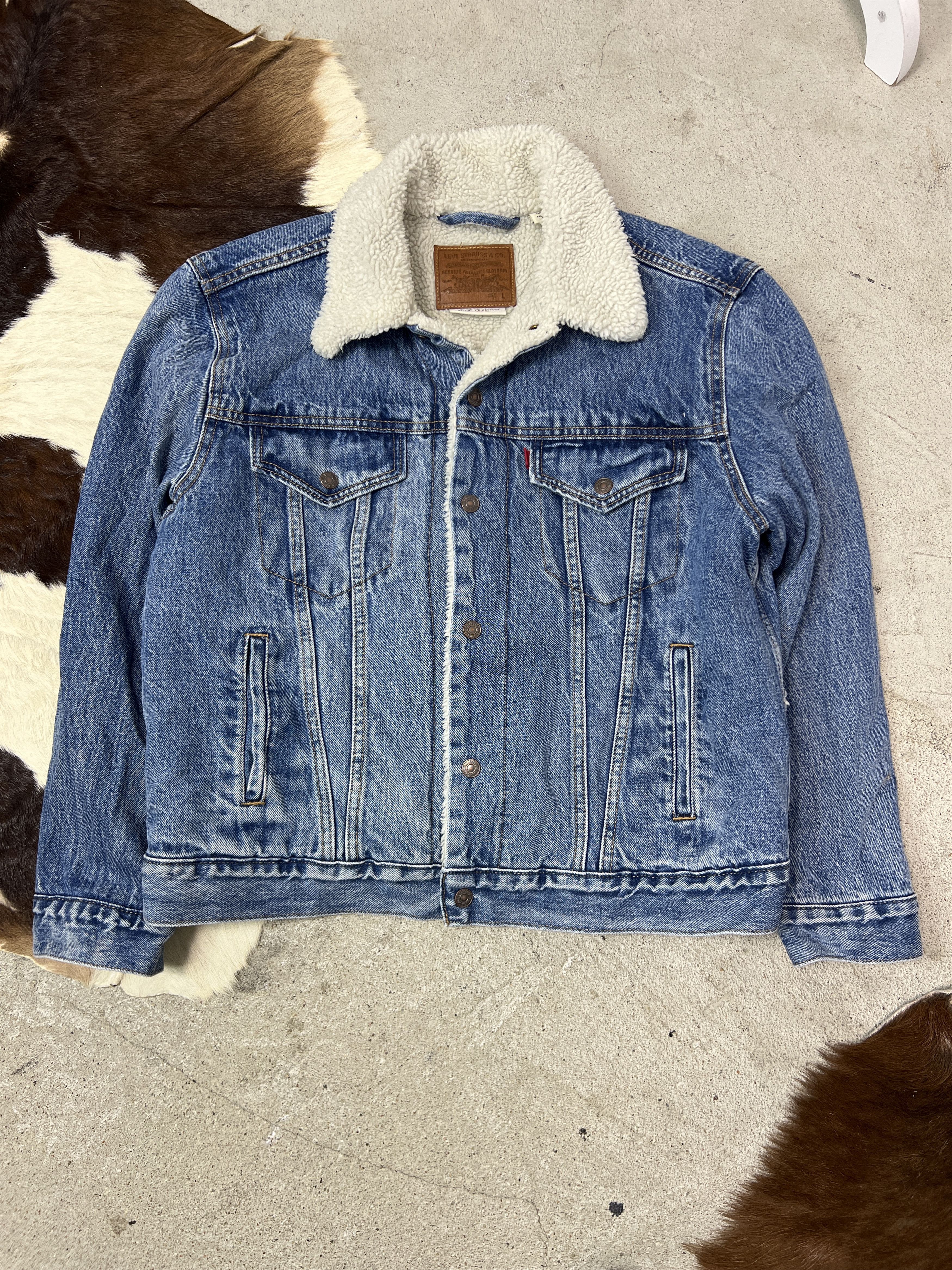Levi's Vintage Denim Levi's Sherpa Washed Jeans Jacket 00s Size US L / EU 52-54 / 3 - 1 Thumbnail