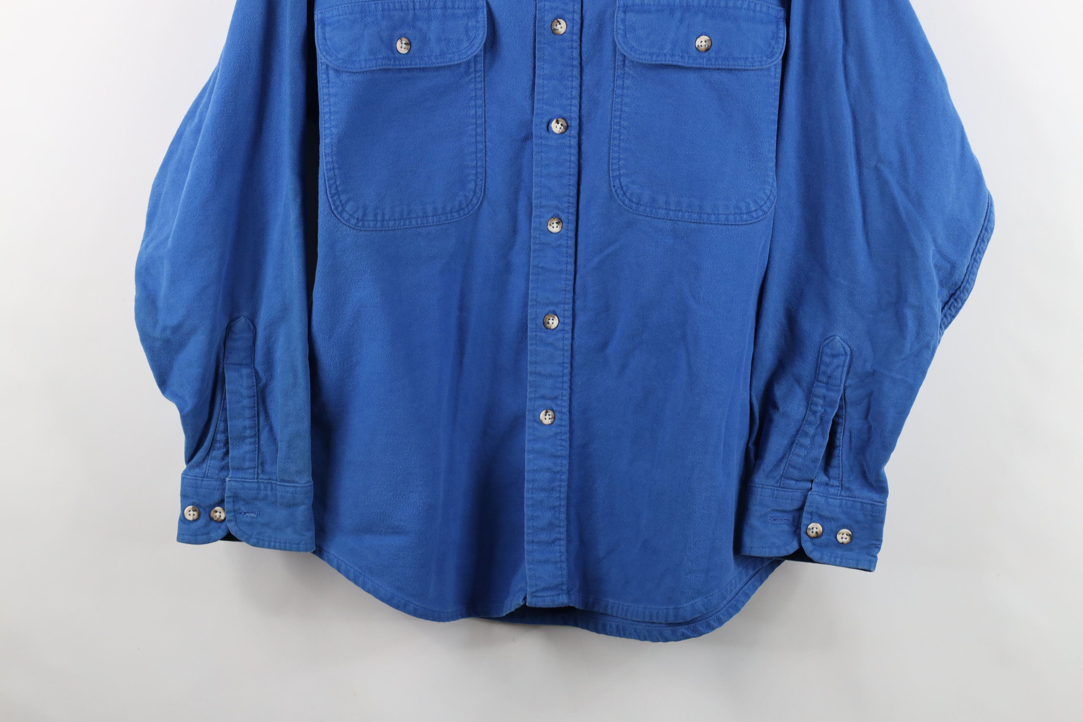 Vintage Vintage 70s Streetwear Cloth Collared Button Shirt Blue Size US L / EU 52-54 / 3 - 3 Thumbnail