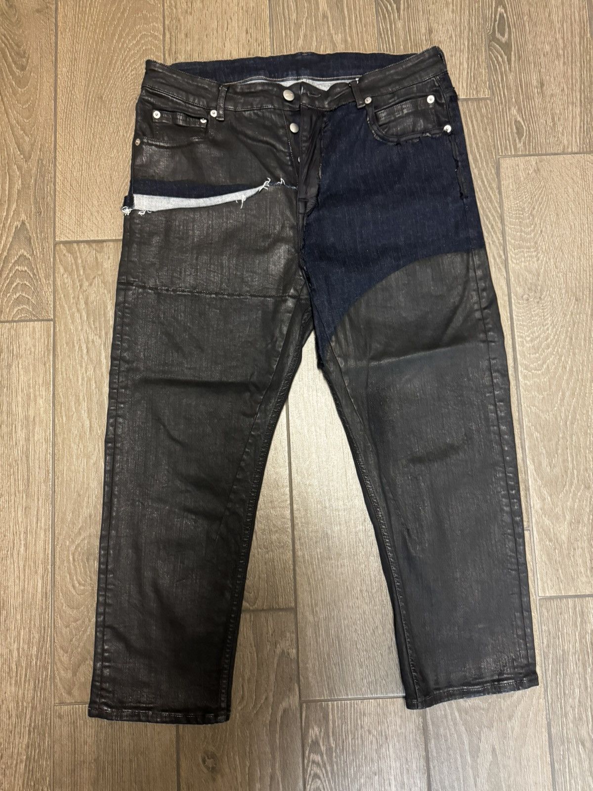 Rick Owens SS19 Babel Tyrone Wax Patchwork Jeans | Grailed