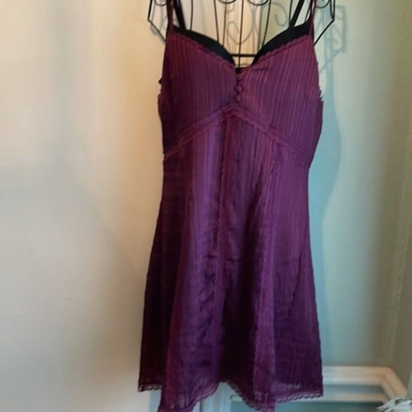 Alice + Olivia Alice + Olivia Genevieve Spaghetti Strap Dress Boysnberry Size L / US 10 / IT 46 - 4 Thumbnail