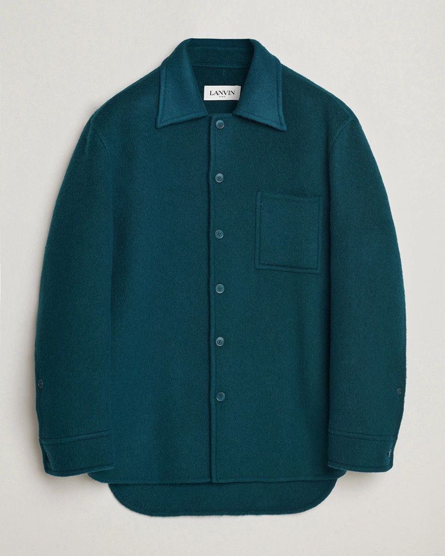 Lanvin o1y0225 Solid Color Shirt in Emerald Green Size US L / EU 52-54 / 3 - 1 Thumbnail