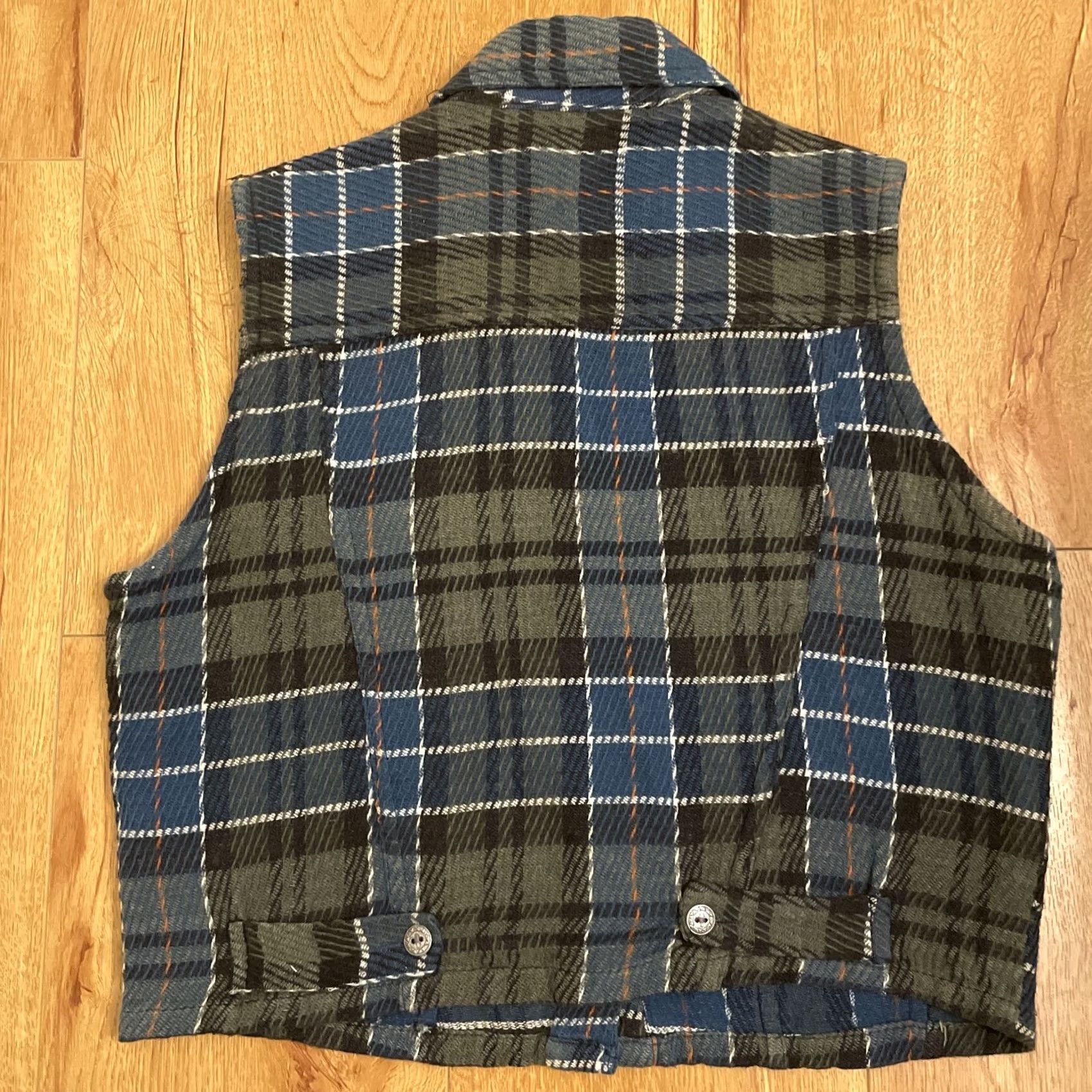 Vintage VINTAGE Tangibles 90s Plaid Vest M Grunge Pockets Blue Green Shirt Size M / US 6-8 / IT 42-44 - 6 Thumbnail